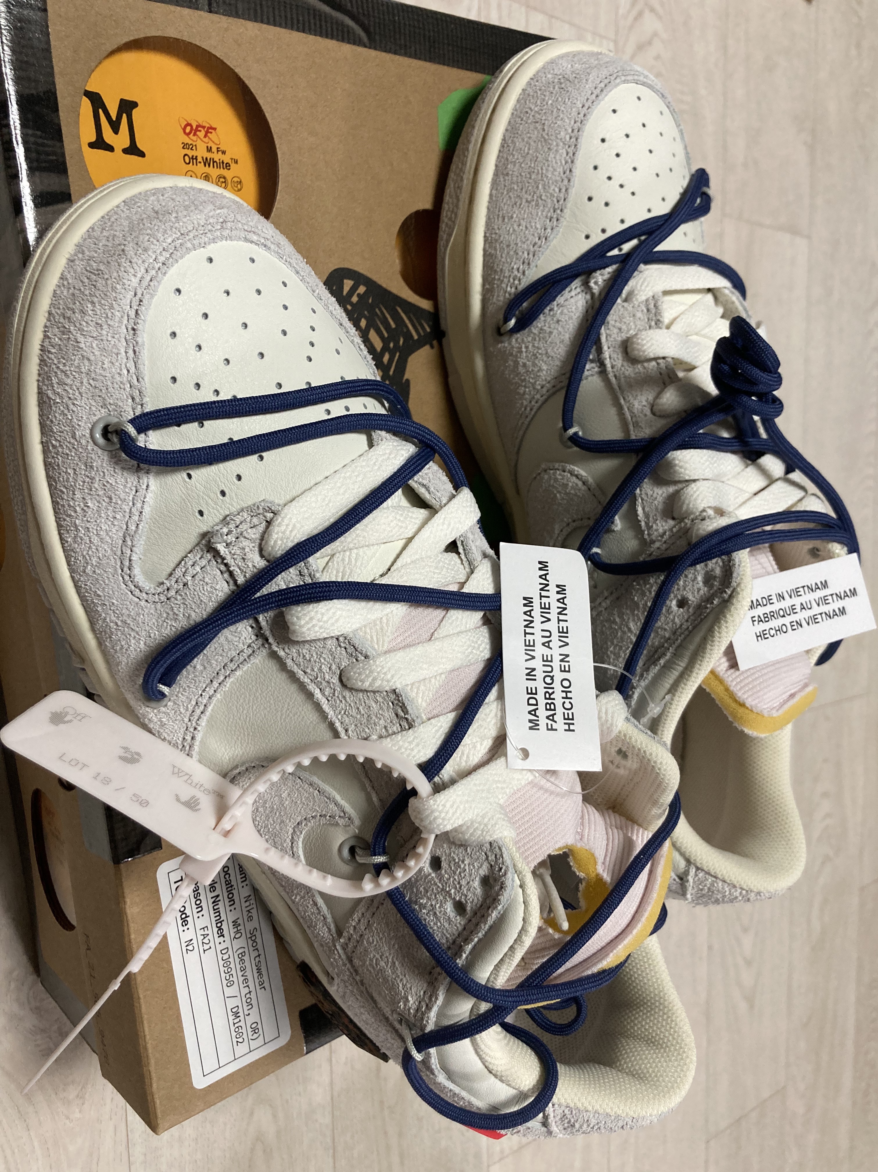 Nike x Off-White Dunk Low The 50 - Lot 18 착용 스타일 - 2