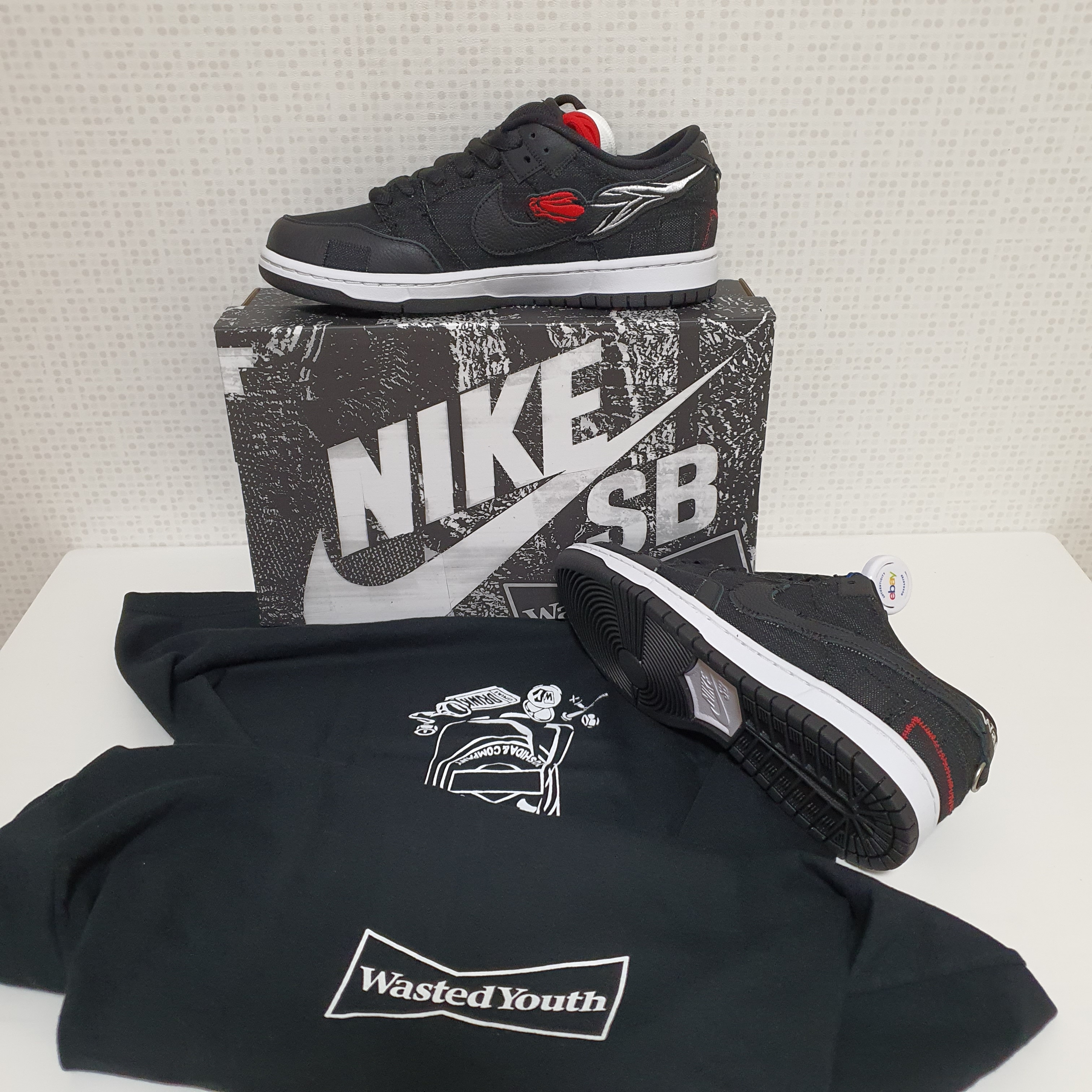 Nike x Verdy SB Dunk Low Pro Wasted Youth (Special Box), Porter POTR x Wasted Youth T-Shirt Black 착용 스타일 - 3