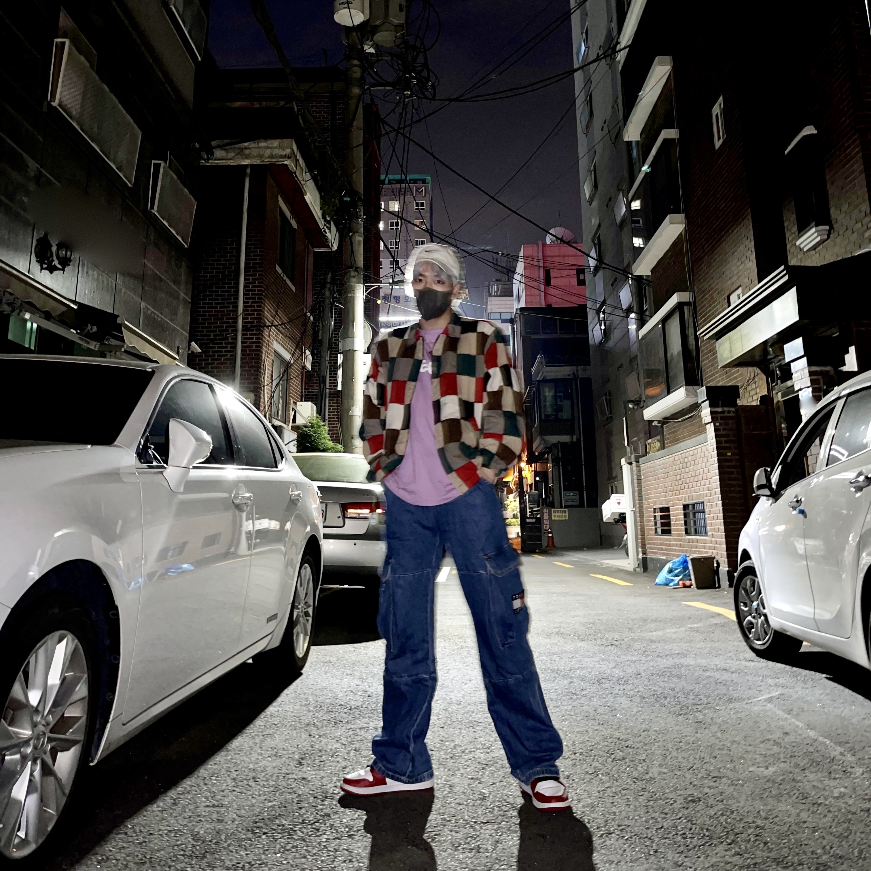 Jordan 1 Mid Chicago 2020, Supreme Patchwork Harrington Jacket Multi-Color - 19SS 착용 스타일