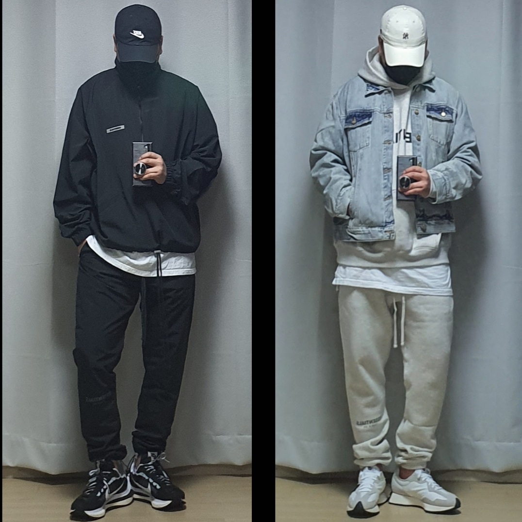 Essentials Track Pants Black - 20FW, Essentials Track Jacket Black - 20FW 착용 스타일