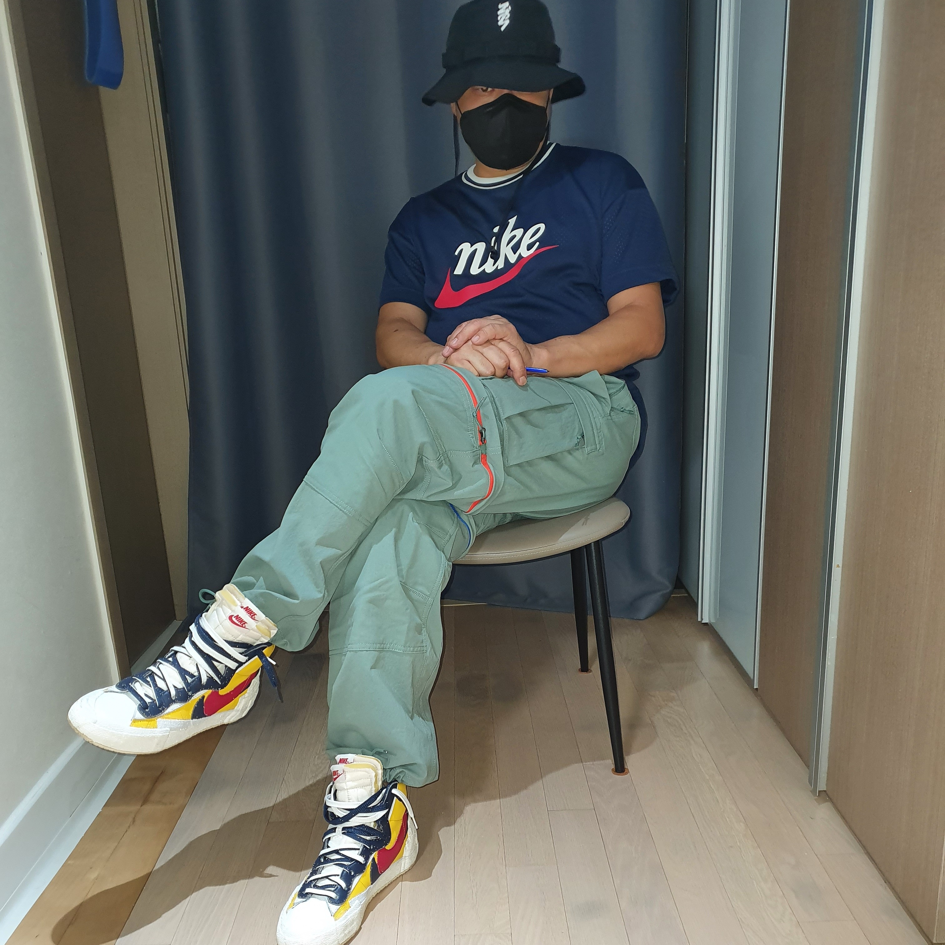 Nike x Sacai Blazer Mid Snow Beach, Nike ACG Smith Summit Cargo Pants Clay Green - Asia 착용 스타일 - 1