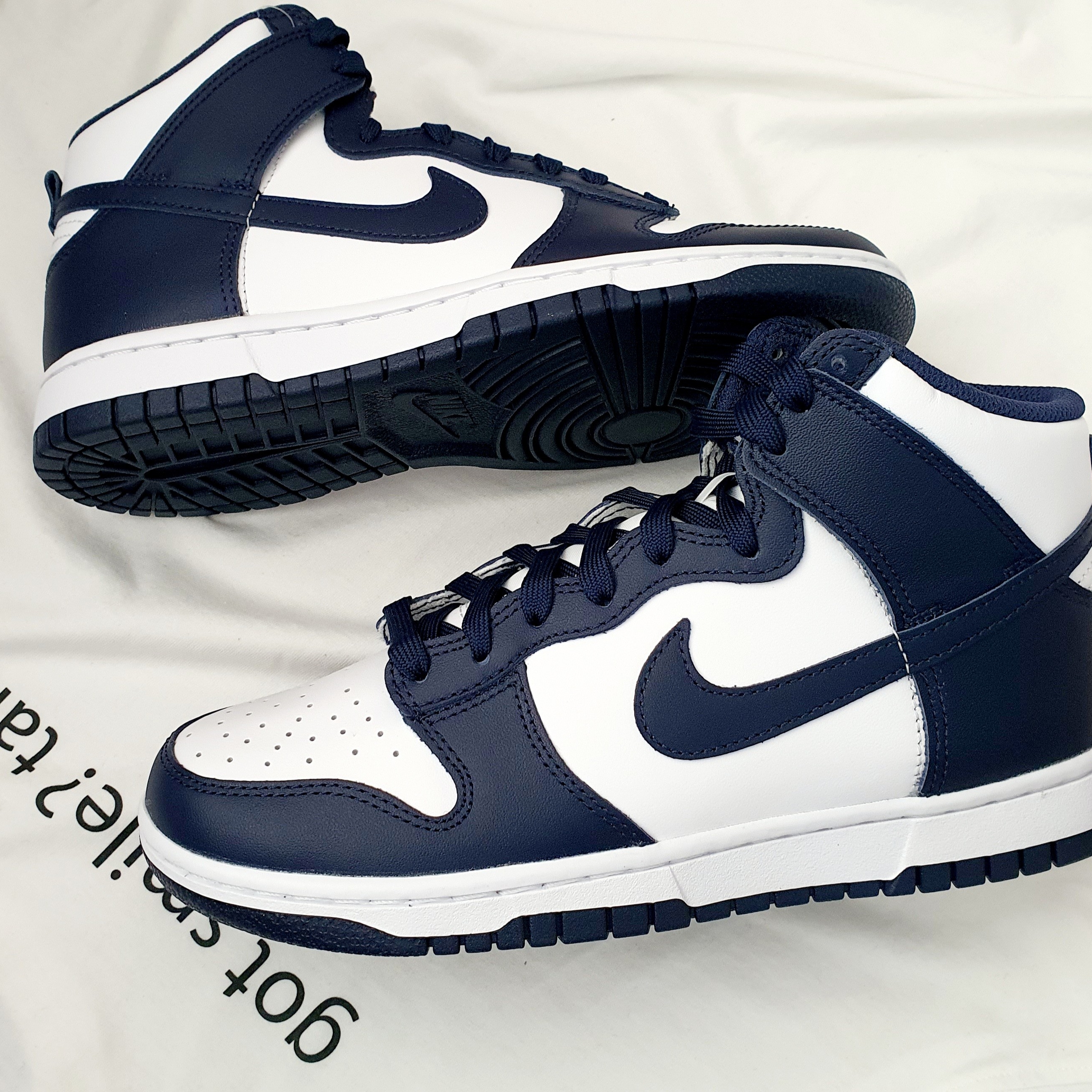 Nike Dunk High Retro Championship Navy, (GS) Nike Dunk High Championship Navy 착용 스타일 - 1