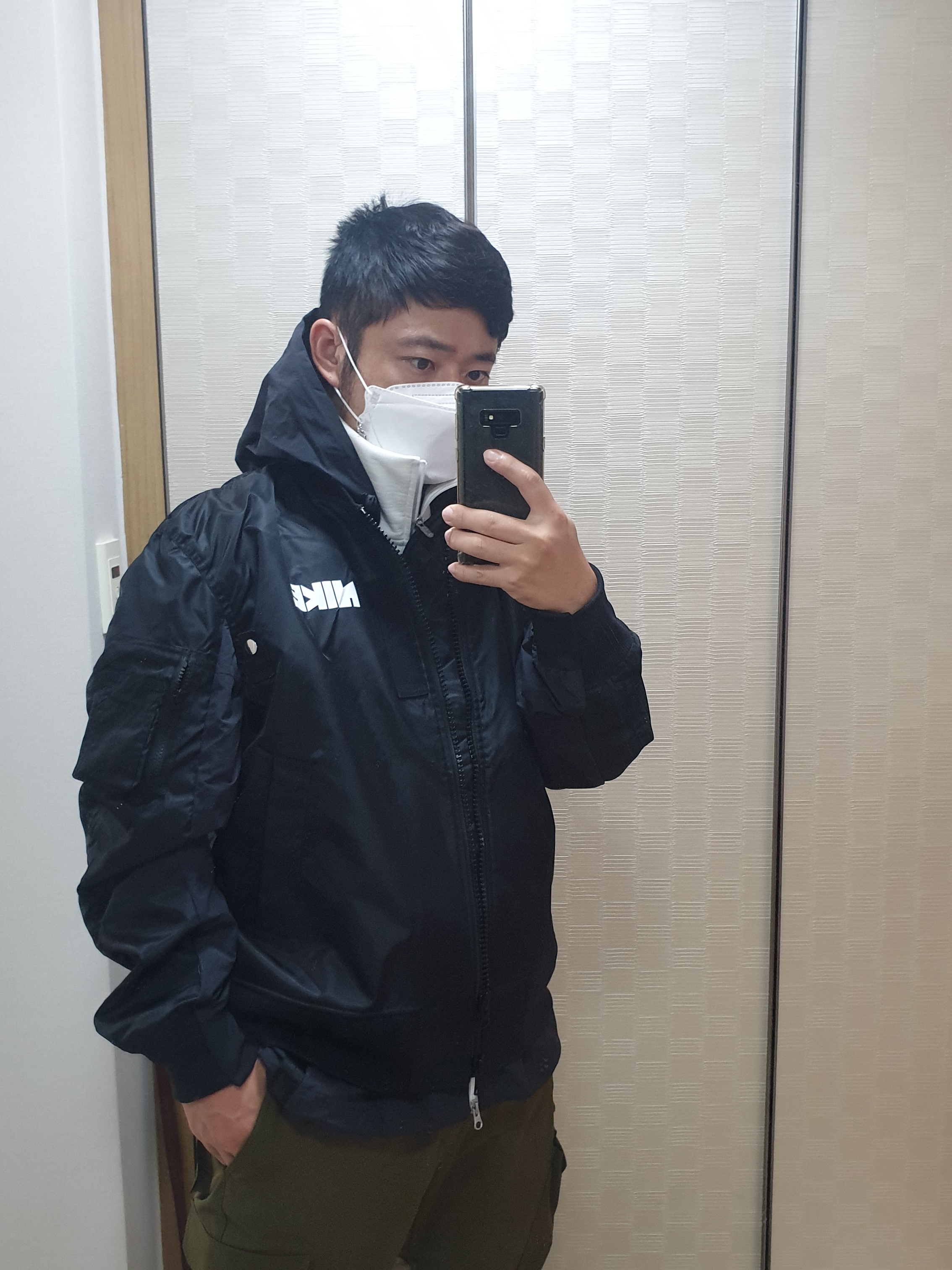 Nike x Sacai NRG Layered Bomber Jacket Black - US/EU, Nike x Undefeated Air Force 1 Low SP 5 On It 착용 스타일 - 3
