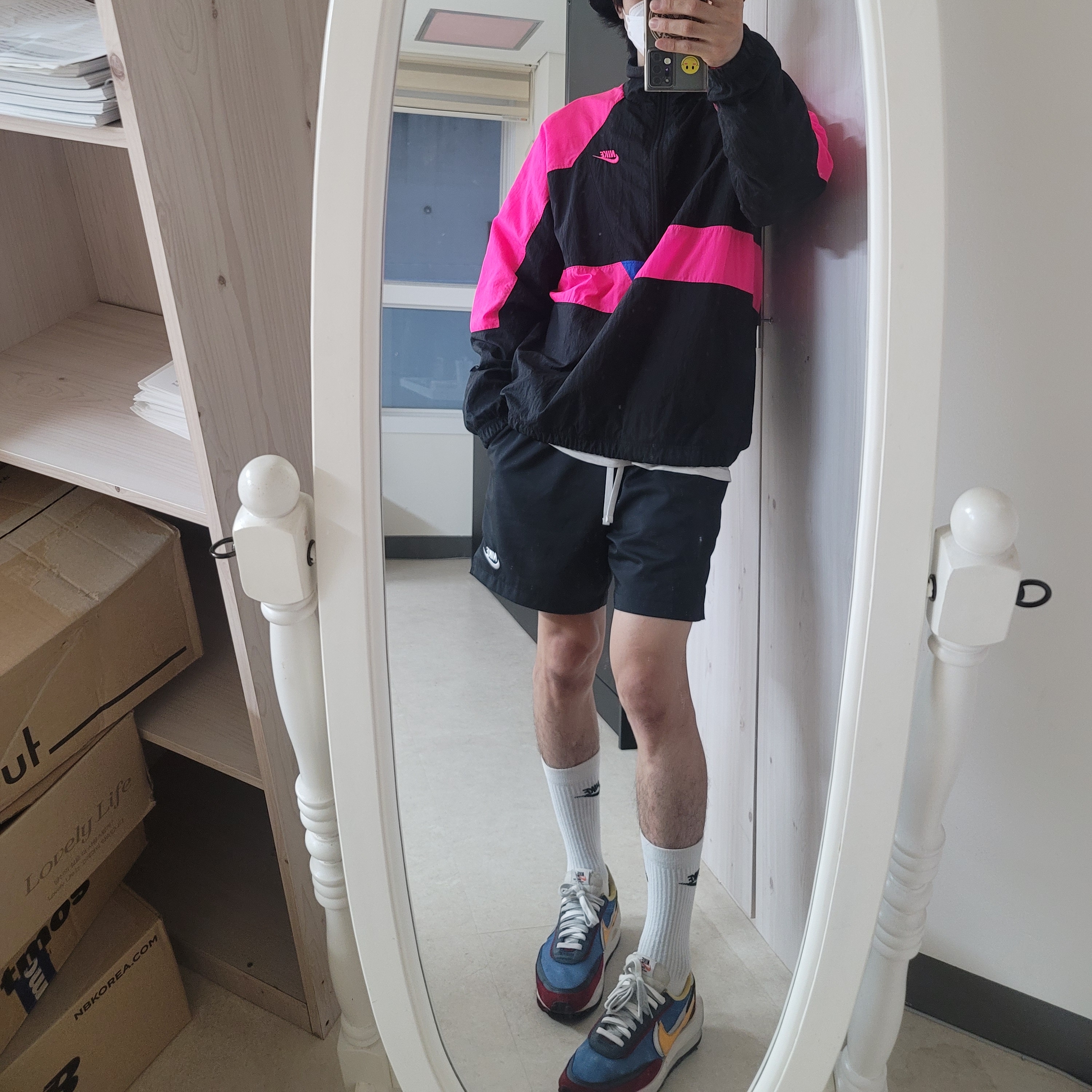 Nike x Sacai LDWaffle Blue Multi 착용 스타일