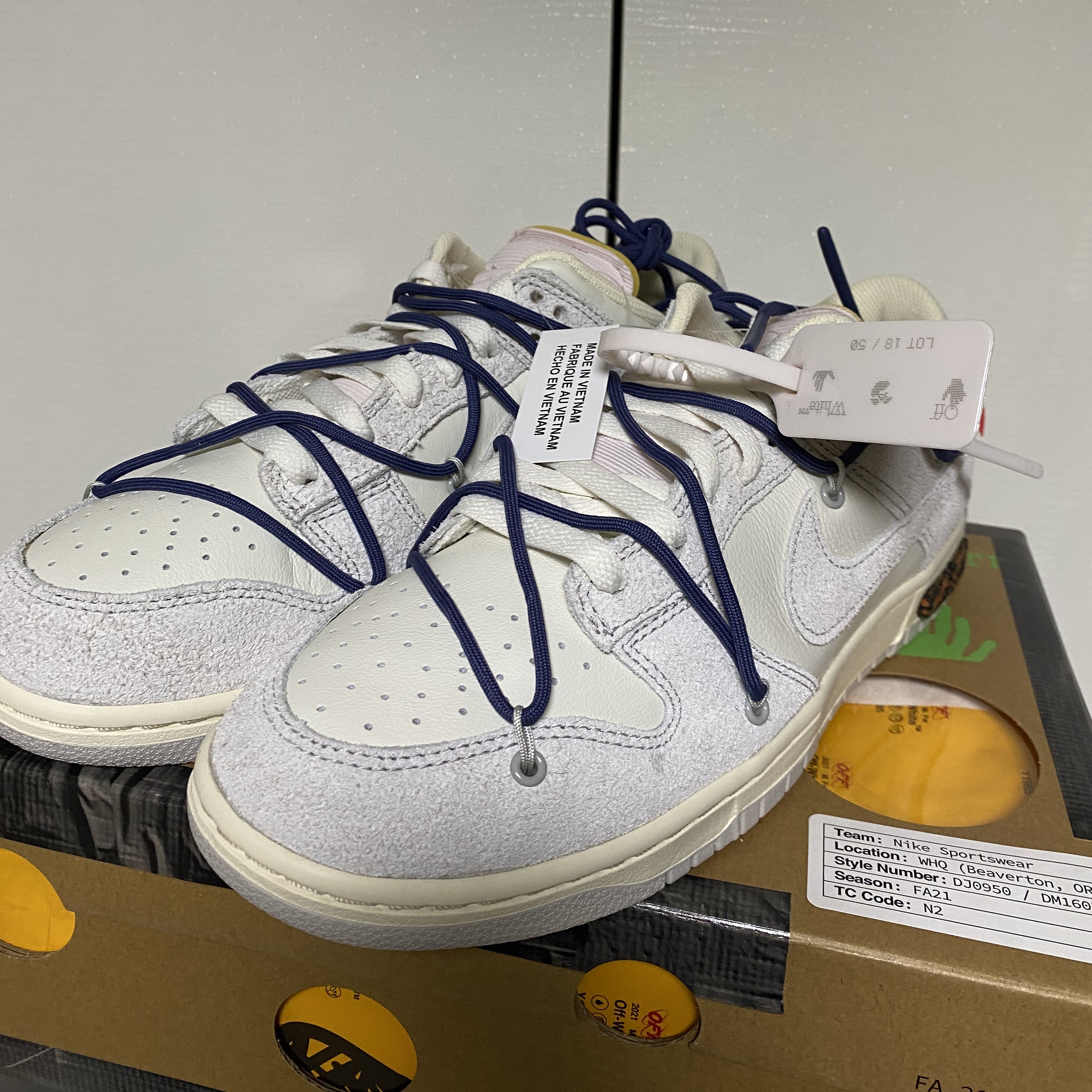 Nike x Off-White Dunk Low The 50 - Lot 18 착용 스타일