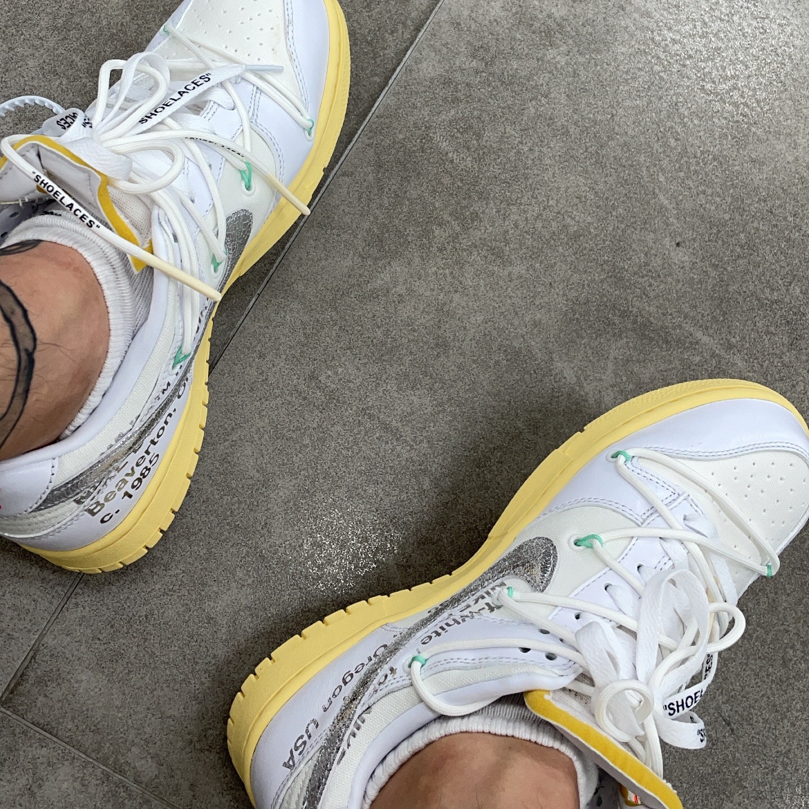 Nike x Off-White Dunk Low The 50 - Lot 1 착용 스타일 - 4