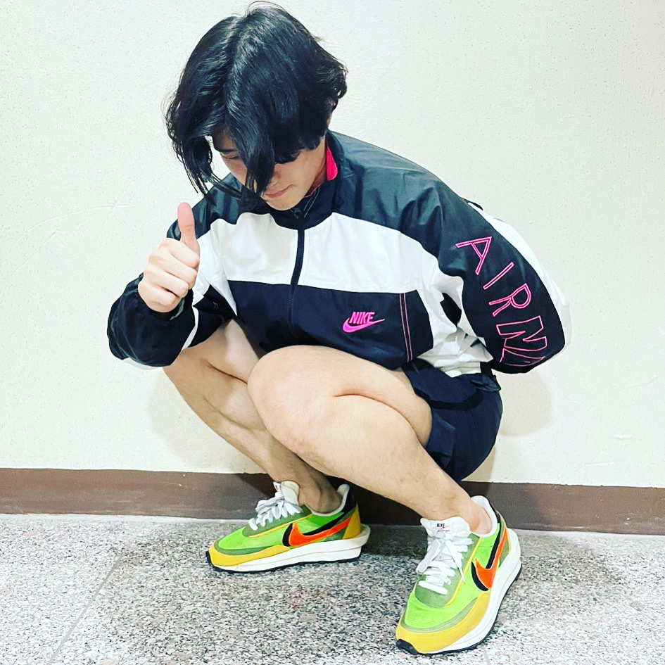 Nike x Sacai LDWaffle Green Multi 착용 스타일