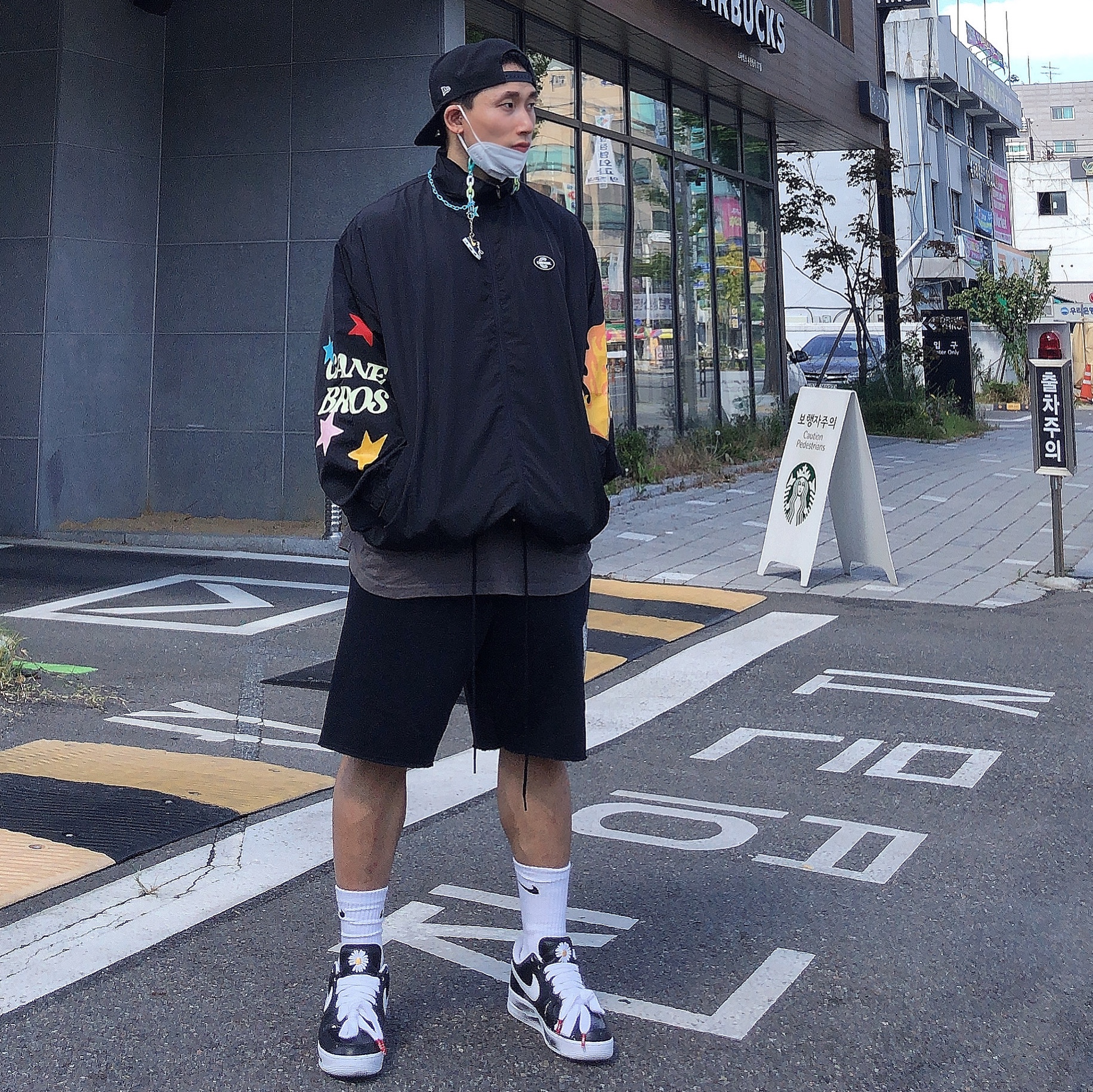 Nike x Peaceminusone Air Force 1 Low Para-Noise 착용 스타일
