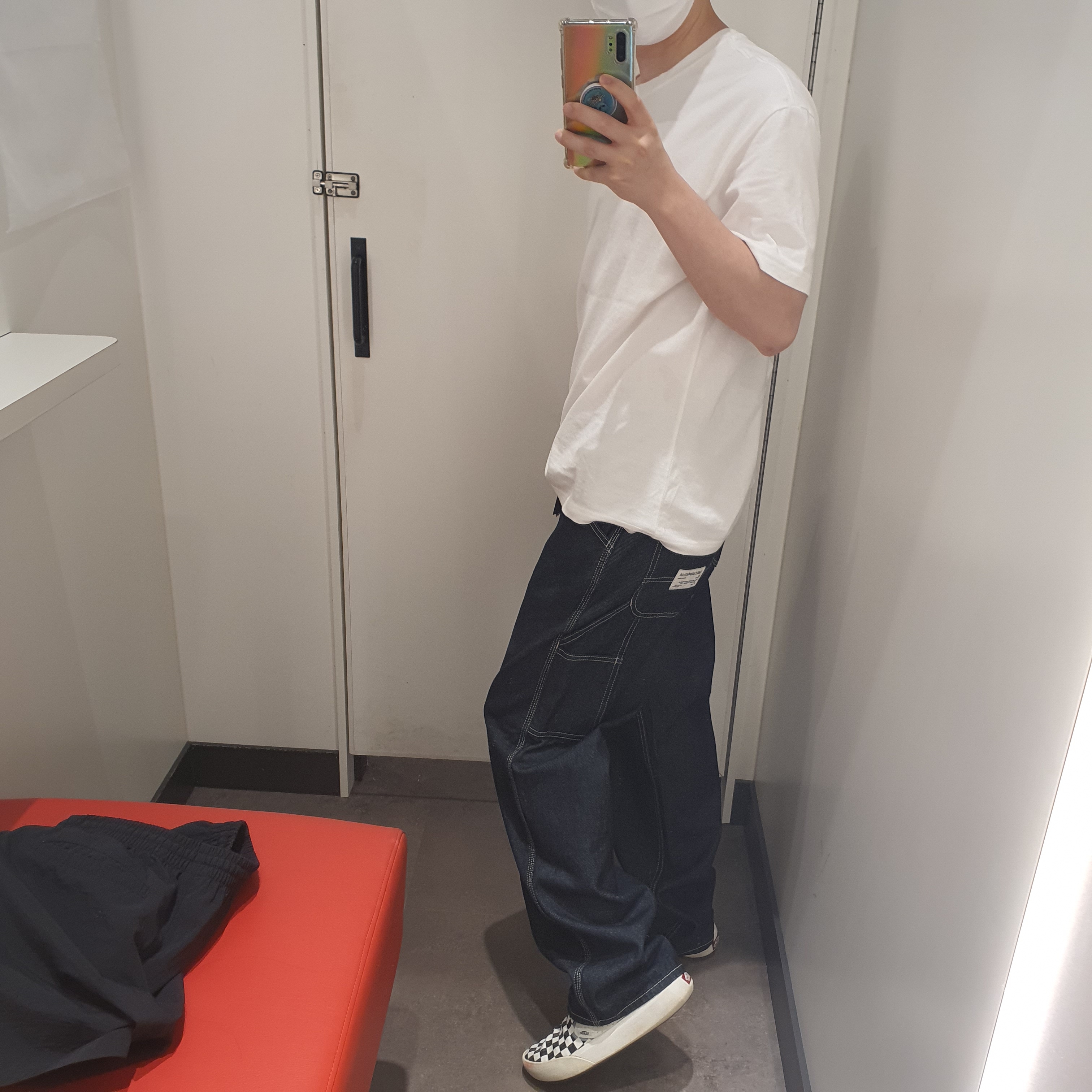 Vans Checkerboard Comfycush One Marshmallow 착용 스타일