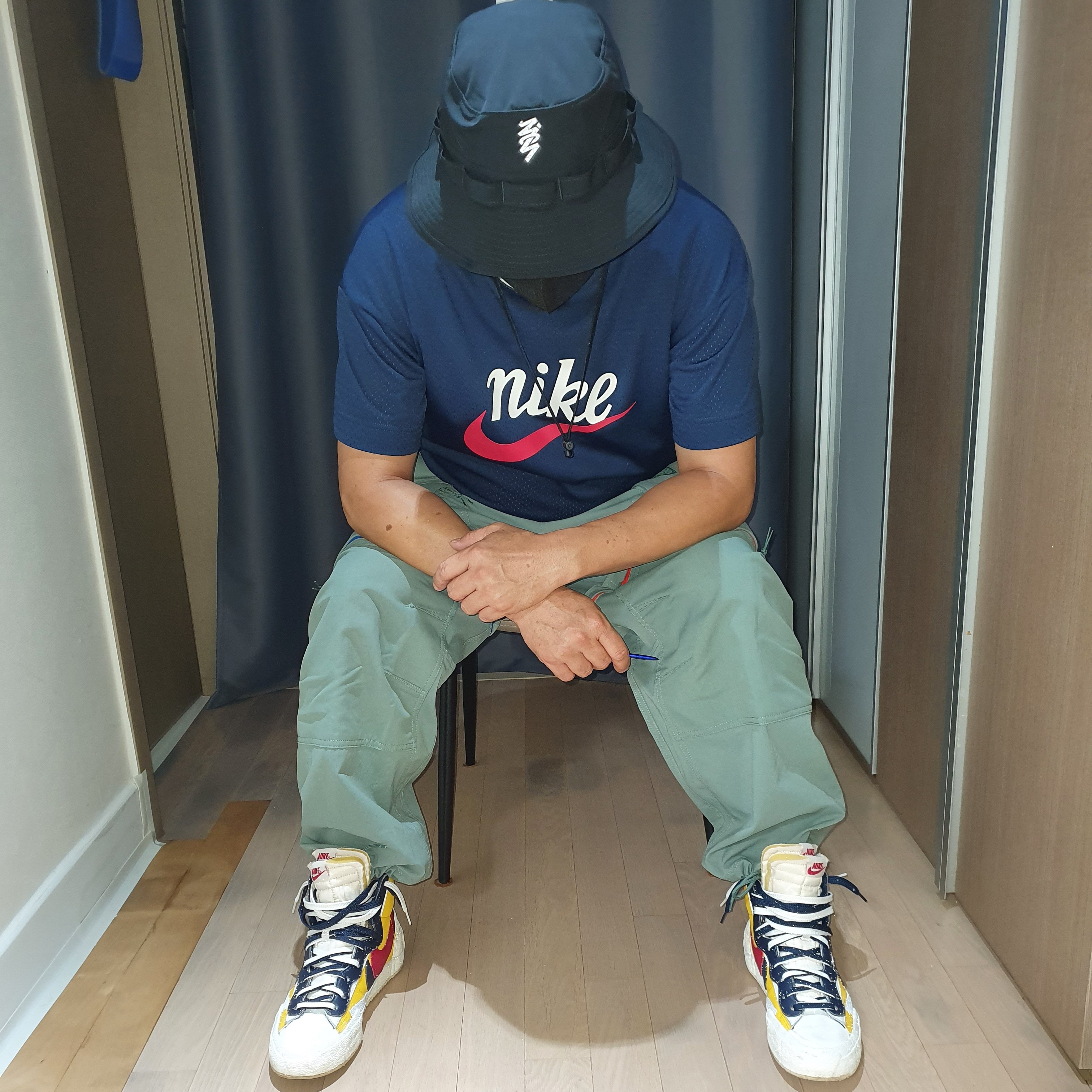 Nike x Sacai Blazer Mid Snow Beach, Nike ACG Smith Summit Cargo Pants Clay Green - Asia 착용 스타일 - 2