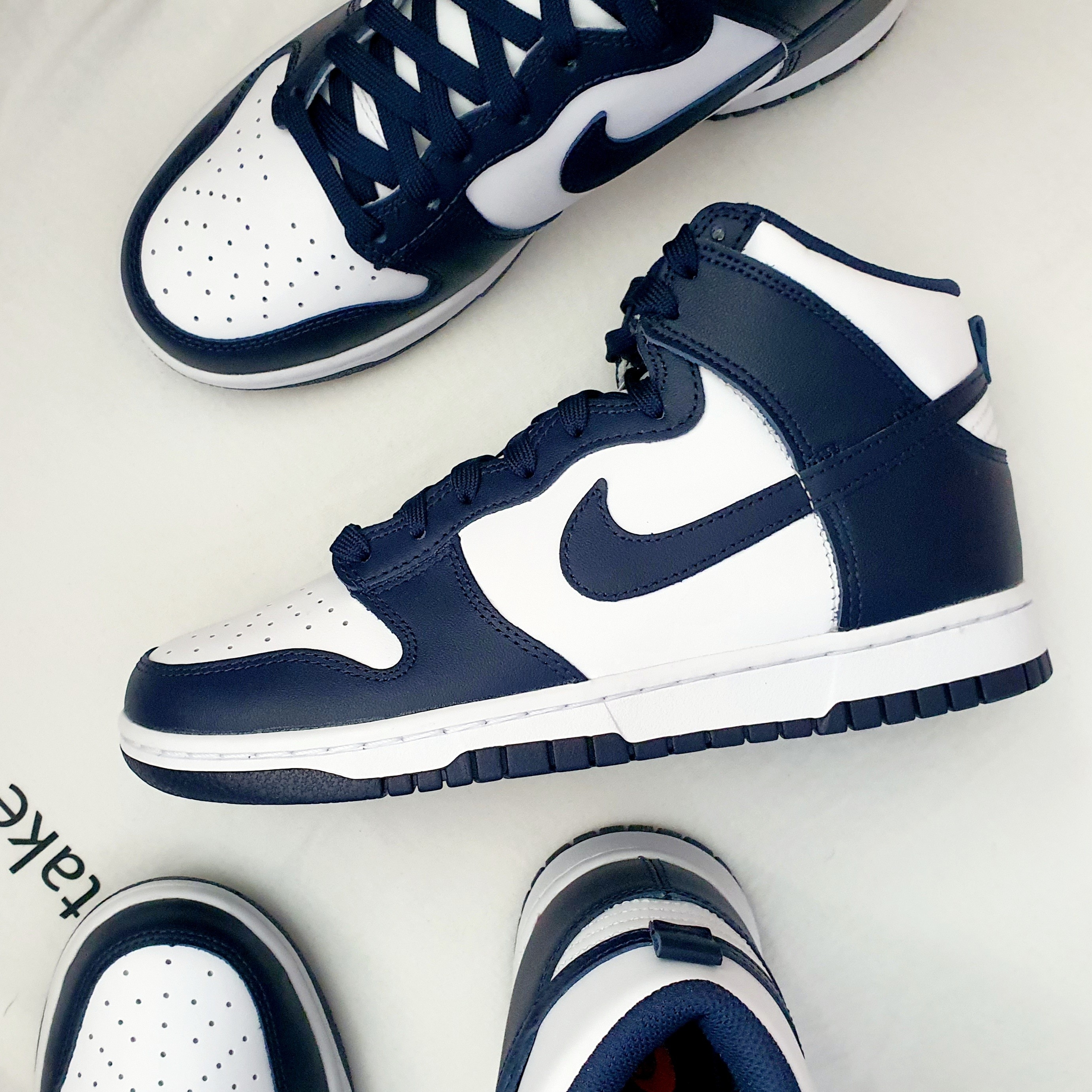 Nike Dunk High Retro Championship Navy, (GS) Nike Dunk High Championship Navy 착용 스타일 - 5