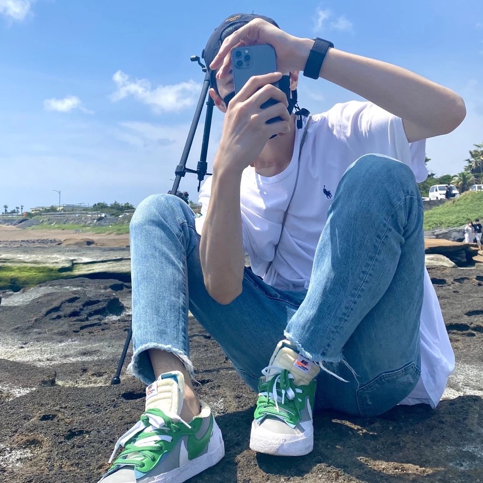 Nike x Sacai Blazer Low Classic Green 착용 스타일
