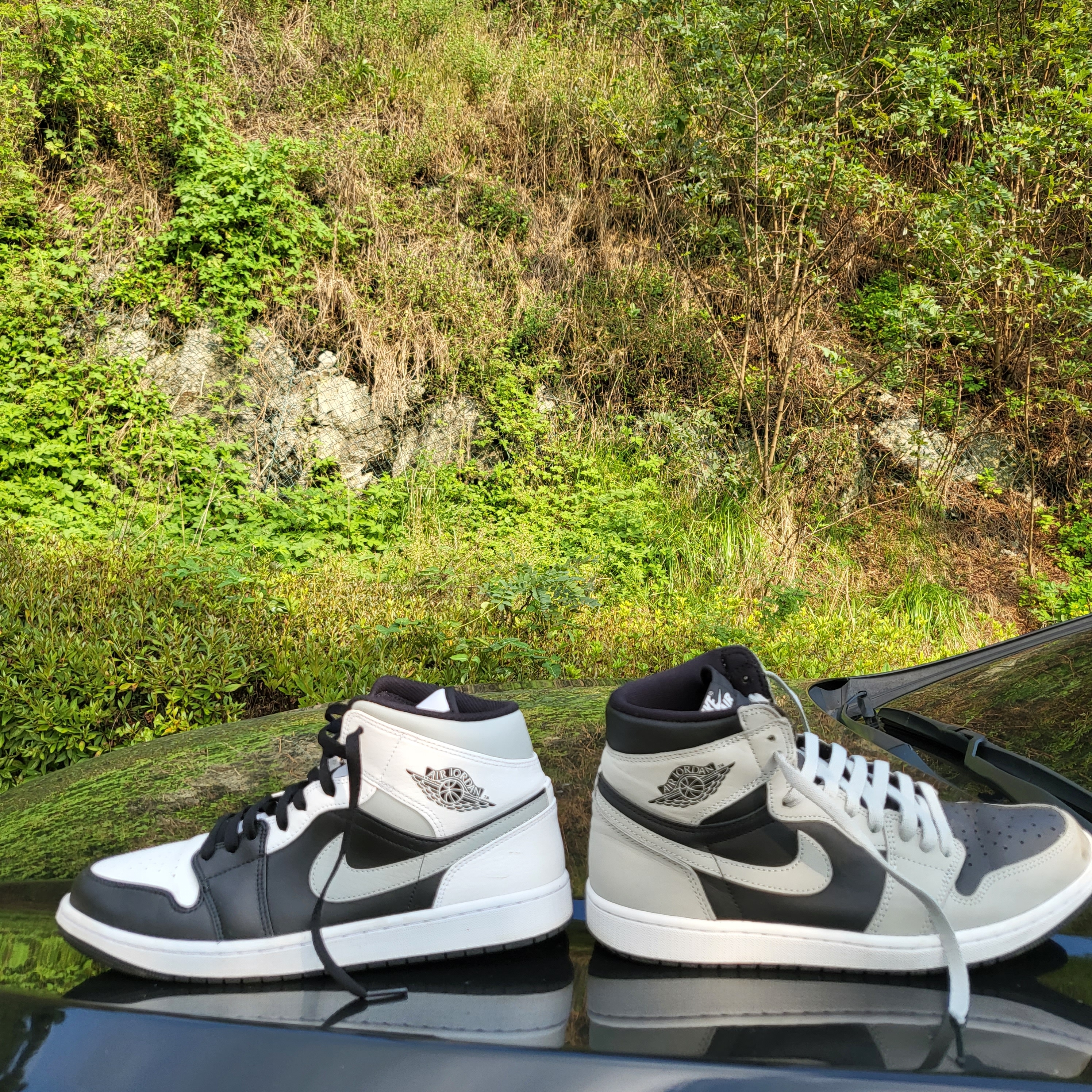 Jordan 1 Mid White Shadow, Jordan 1 Retro High OG Shadow 2.0 착용 스타일