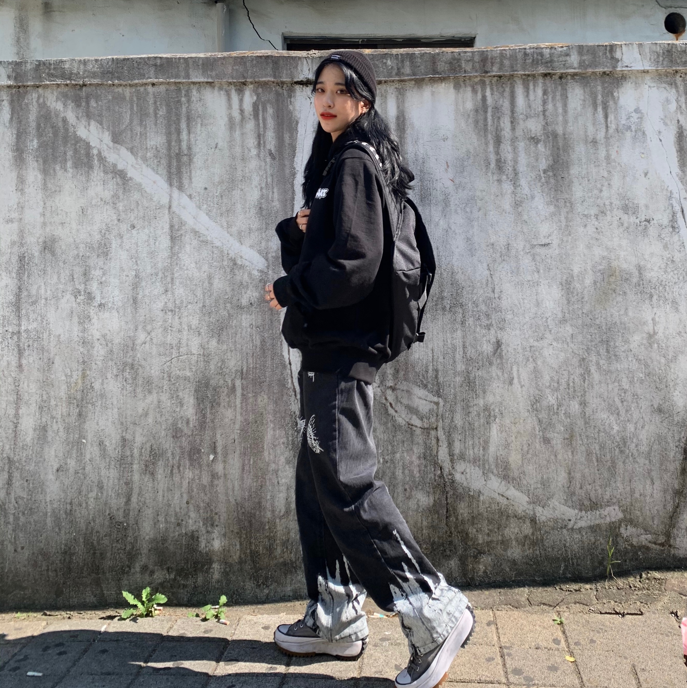 Converse Run Star Hike Hi Smoke 착용 스타일