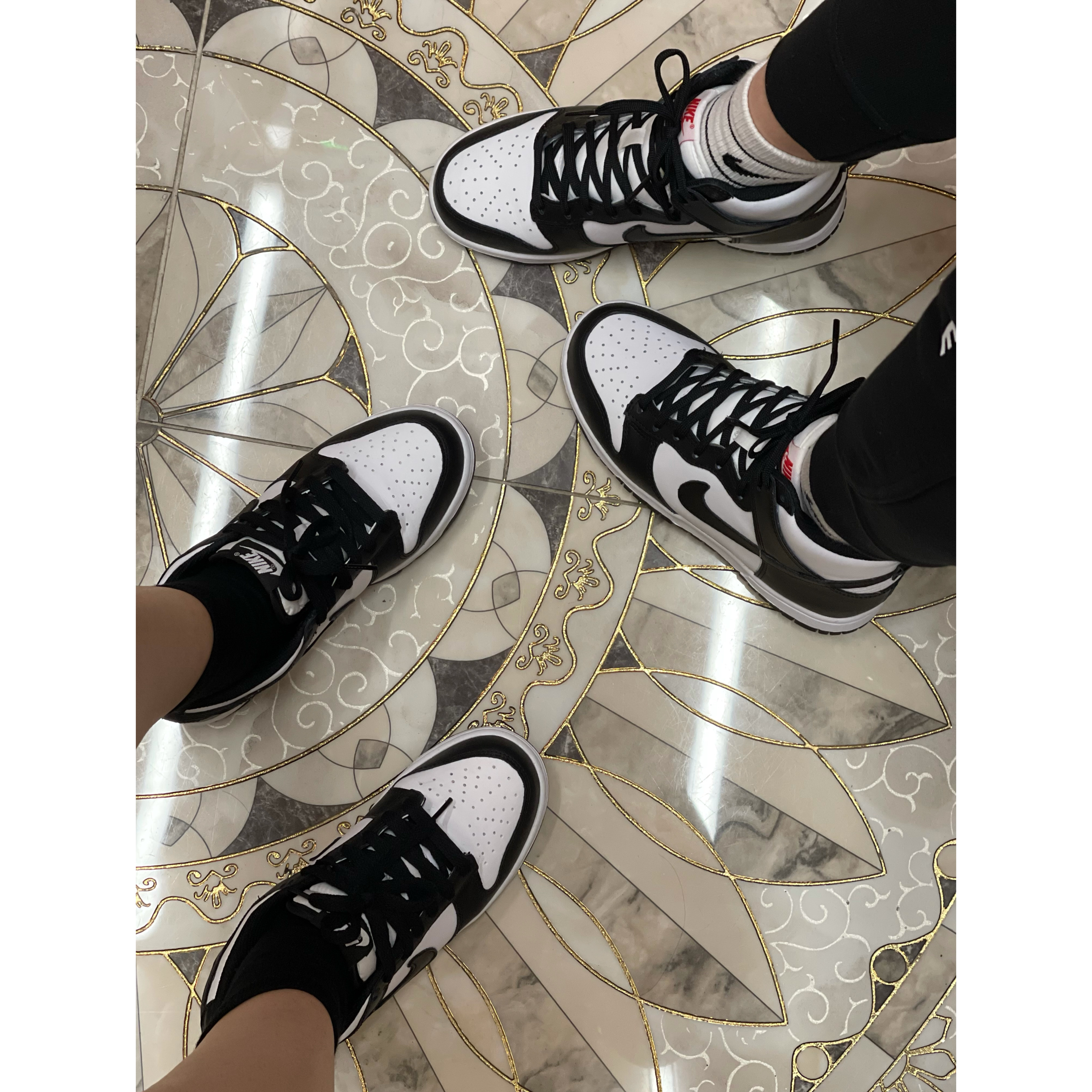 (GS) Nike Dunk Low Black, (W) Nike Dunk High Black and White 착용 스타일