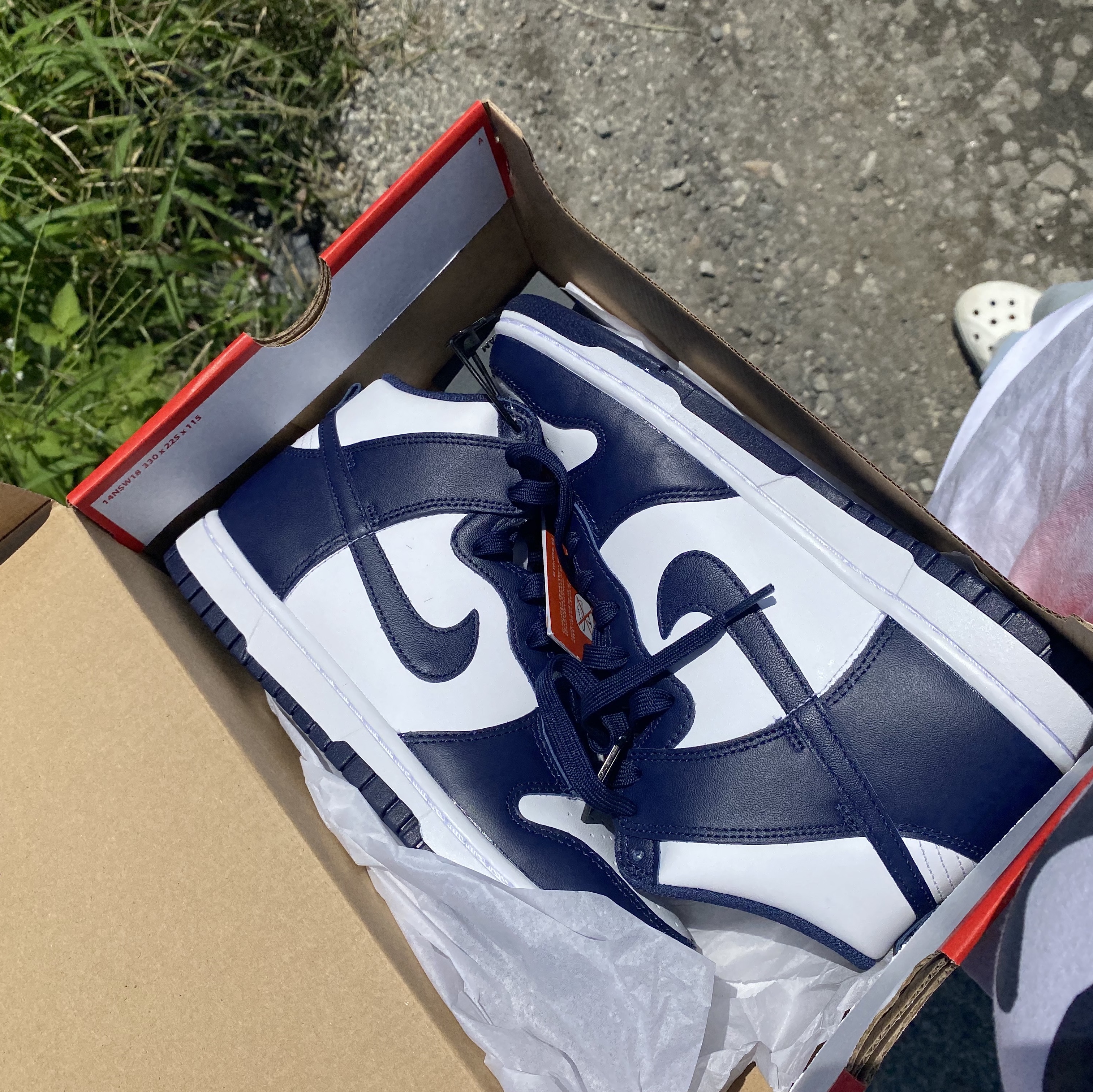 Nike Dunk High Retro Championship Navy 착용 스타일 - 2