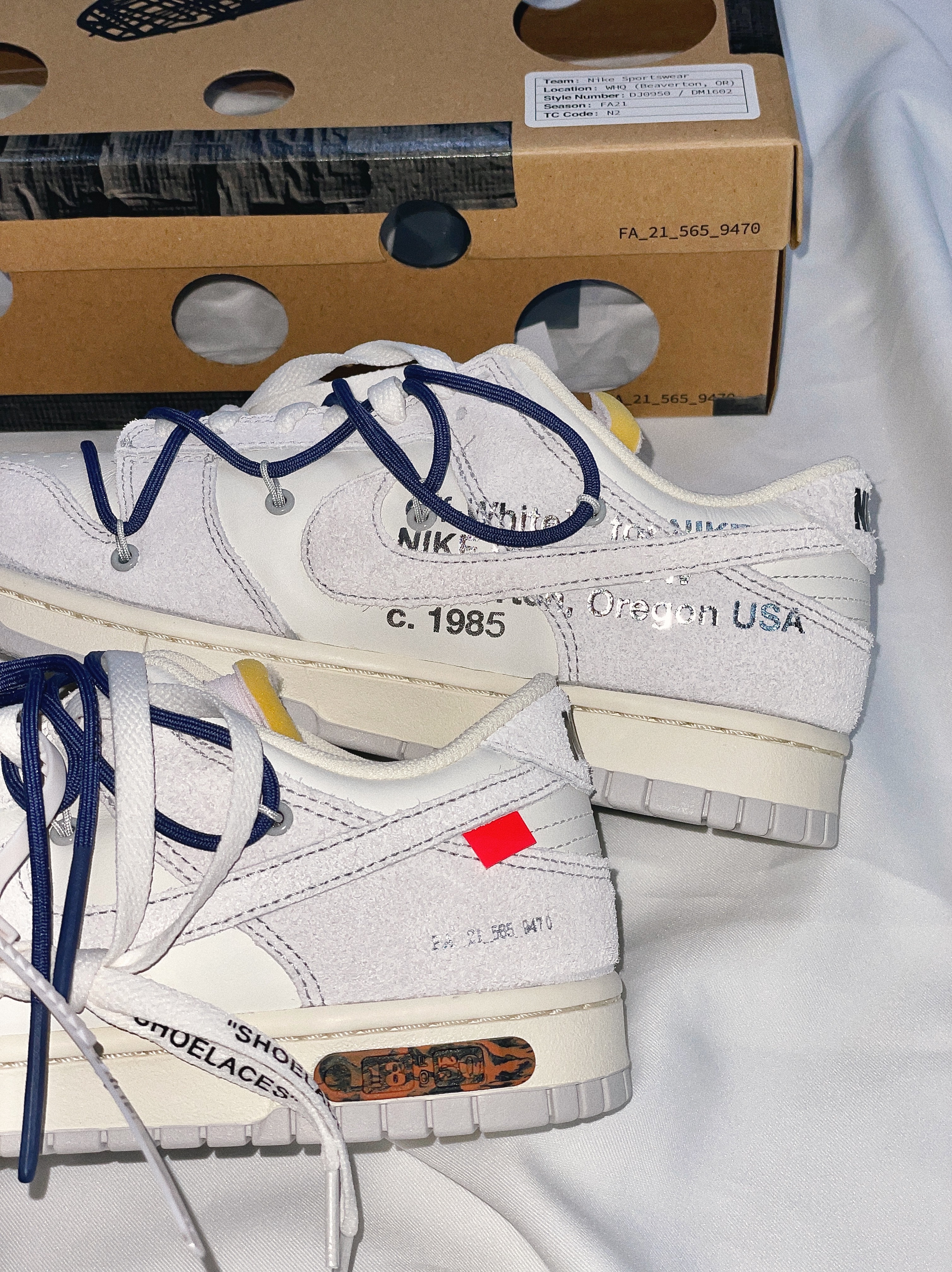 Nike x Off-White Dunk Low The 50 - Lot 18 착용 스타일 - 3