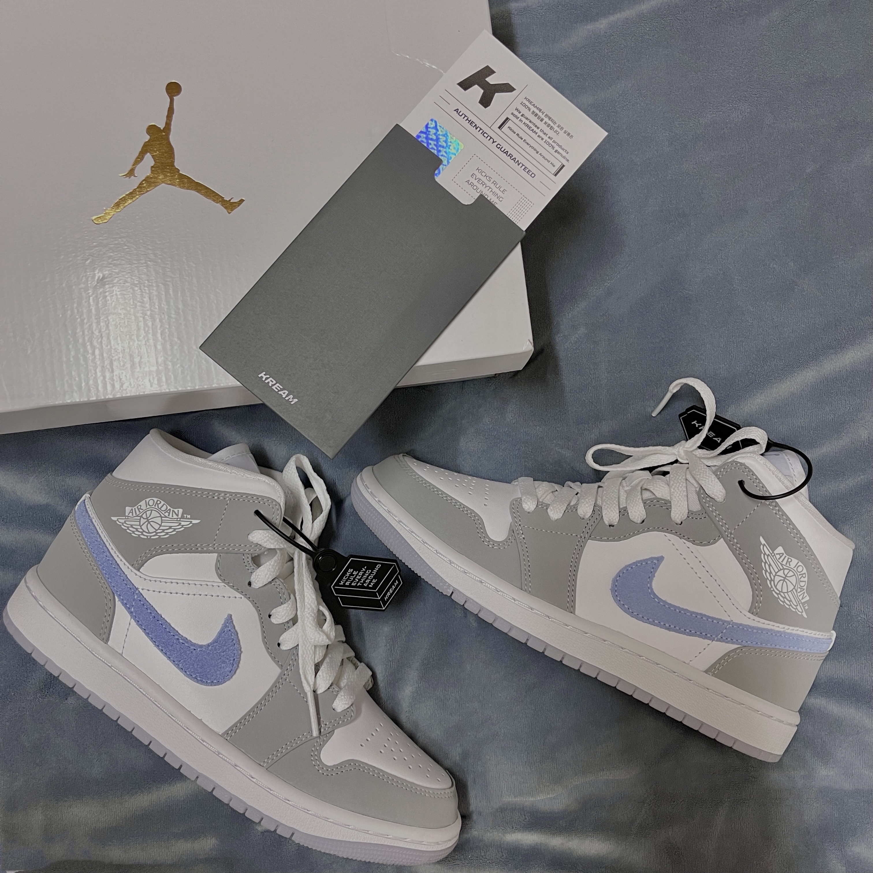 (W) Jordan 1 Mid Wolf Grey 착용 스타일