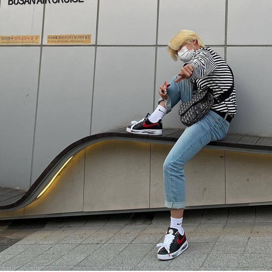 Nike x Peaceminusone Air Force 1 Low Para-Noise - Korea Exclusive 착용 스타일