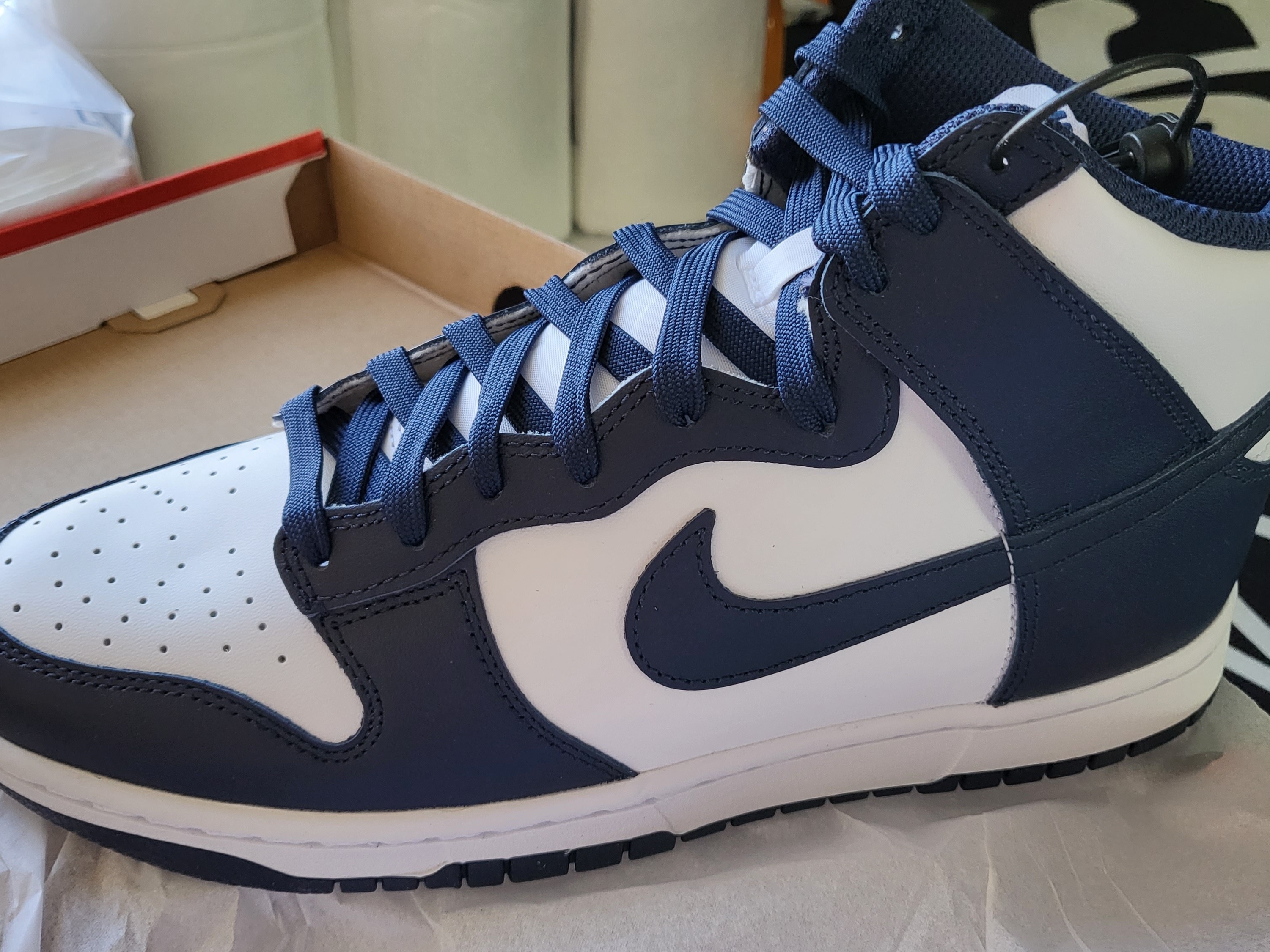 Nike Dunk High Retro Championship Navy, (GS) Nike Dunk High Championship Navy 착용 스타일 - 1