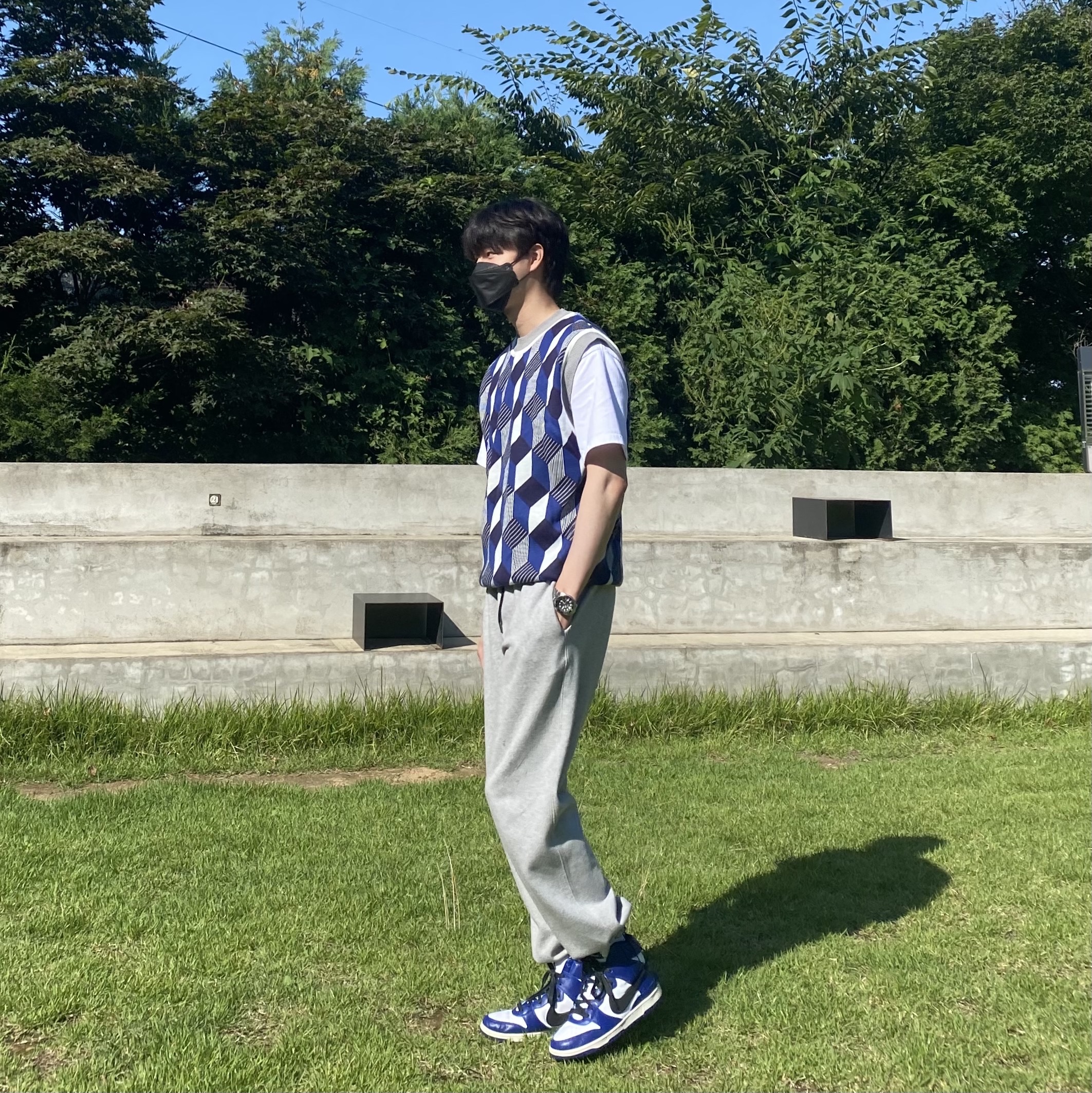 Nike x Ambush Dunk High Deep Royal Blue 착용 스타일 - 2