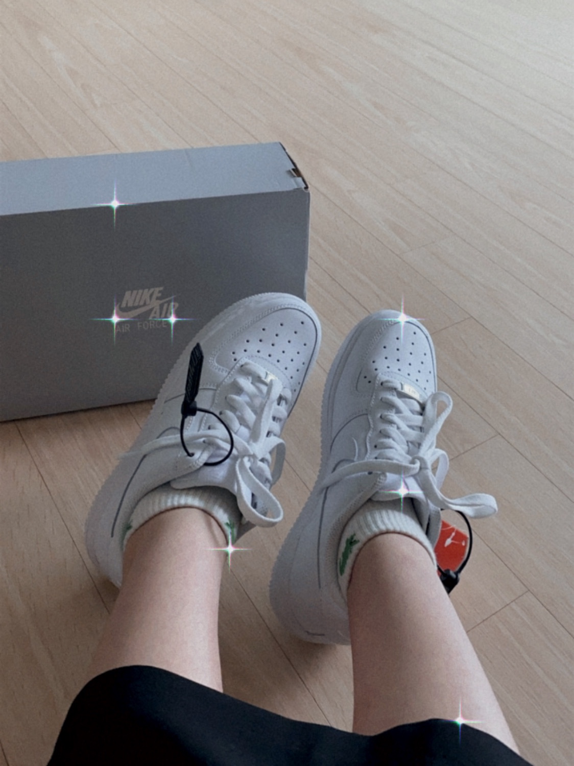 (W) Nike Air Force 1 '07 Low White 착용 스타일 - 2