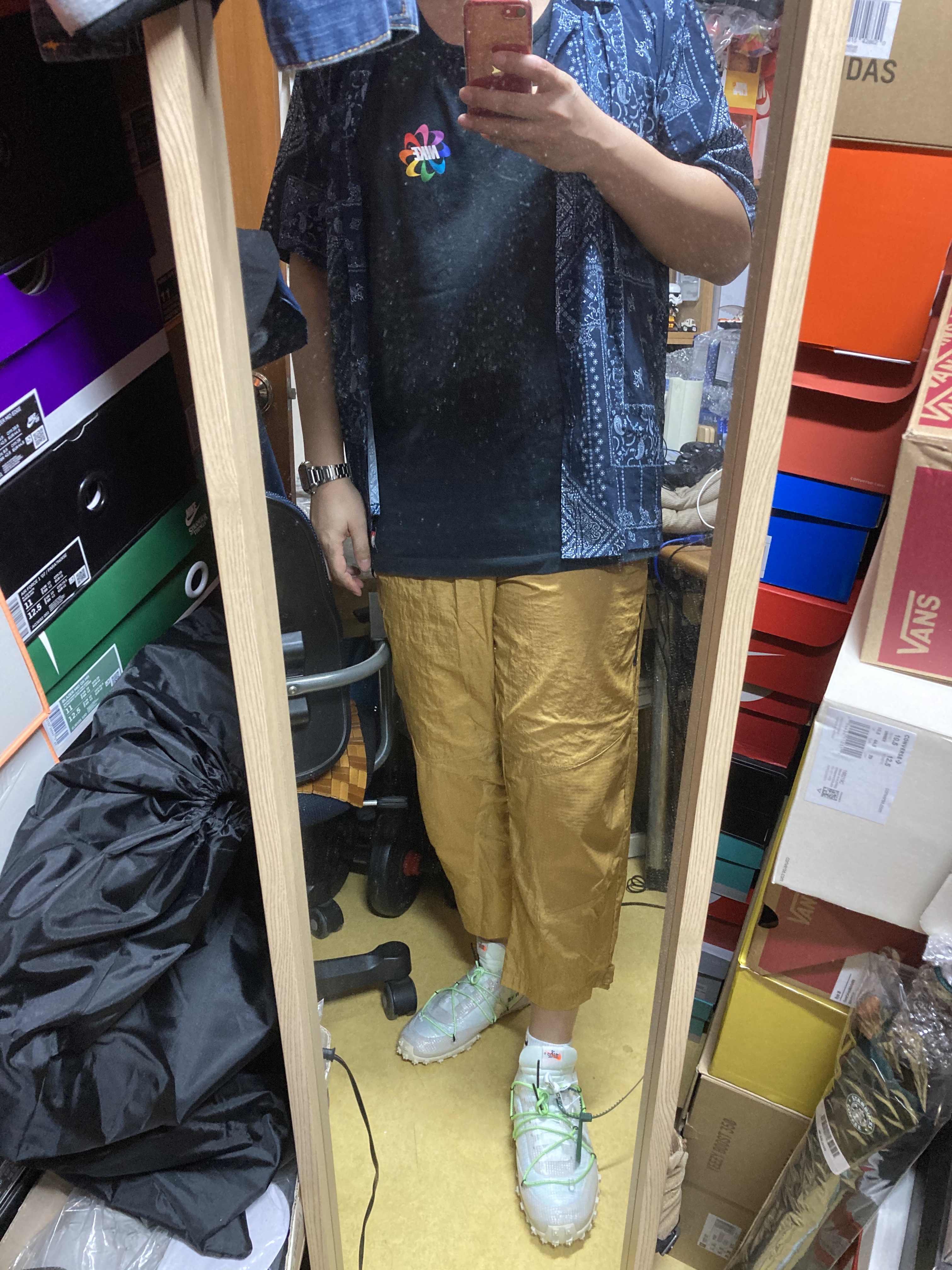 (W) Nike x Off-White Waffle Racer White 착용 스타일