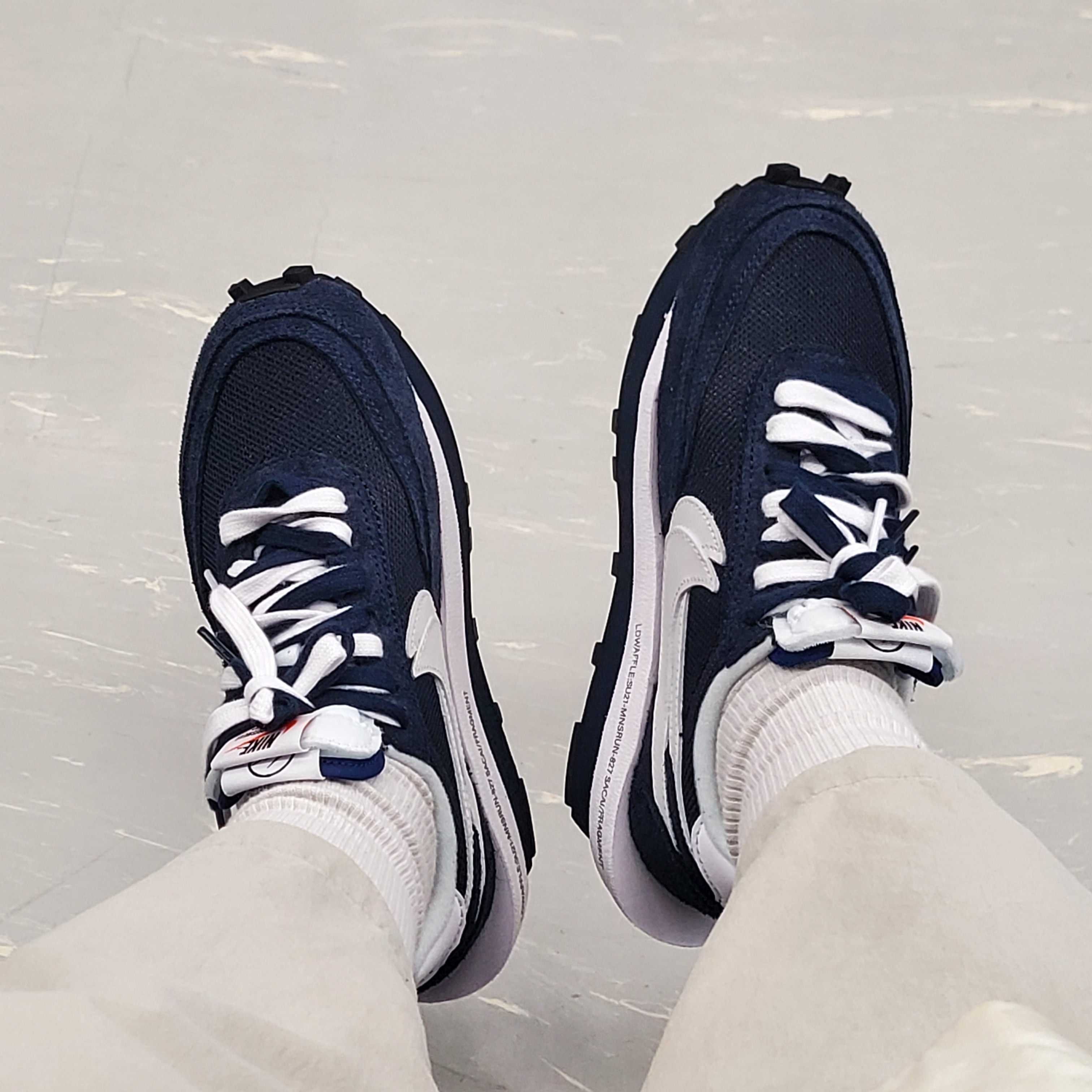 Nike x Sacai x Fragment LDWaffle Blackened Blue 착용 스타일