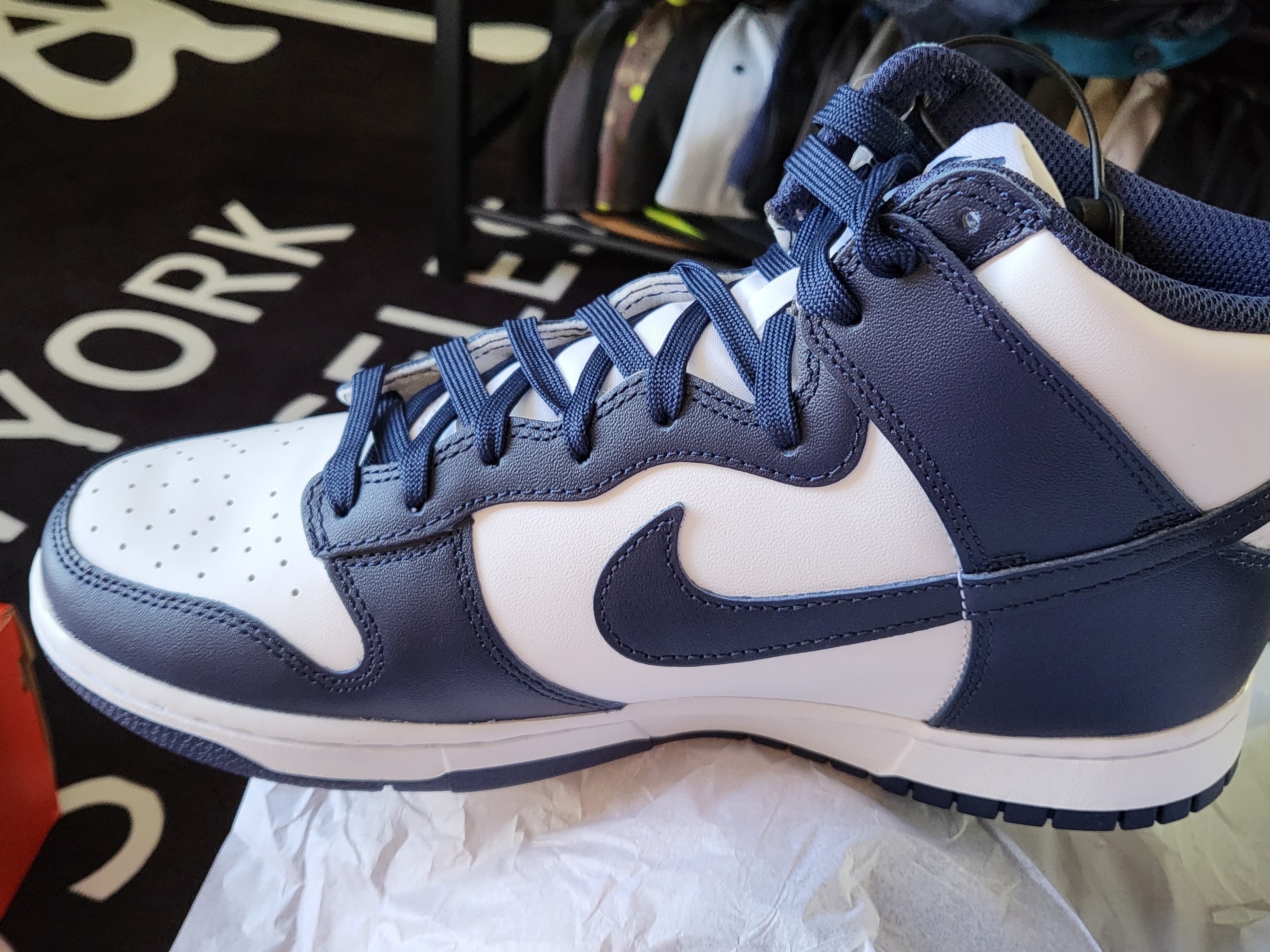 Nike Dunk High Retro Championship Navy, (GS) Nike Dunk High Championship Navy 착용 스타일 - 2