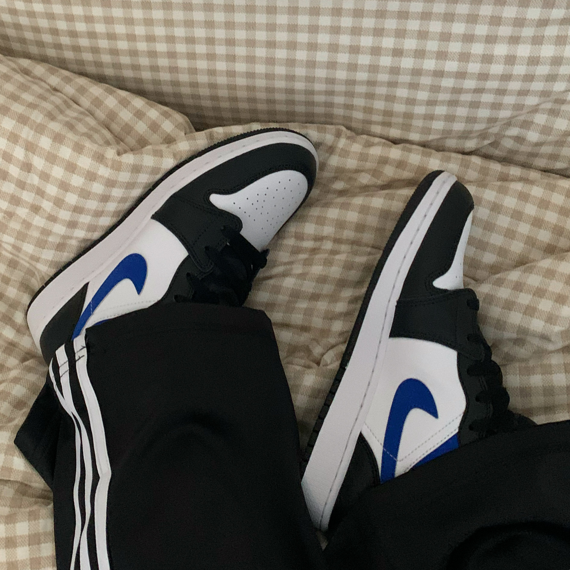 Jordan 1 Mid Racer Blue, (GS) Jordan 1 Mid Racer Blue 착용 스타일 - 2