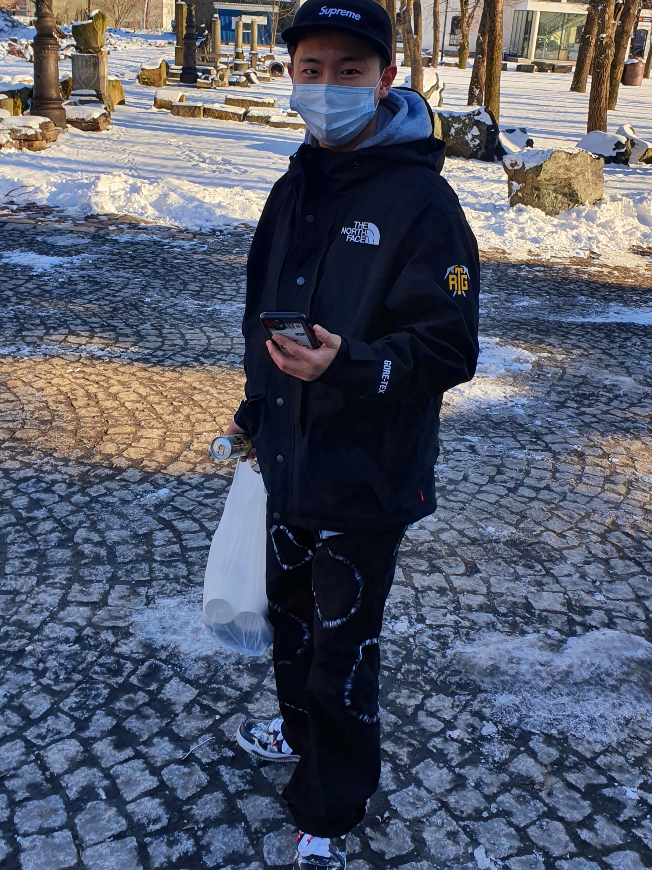 Supreme x The North Face RTG Jacket + Vest Black - 20SS, Nike x Peaceminusone Air Force 1 Low Para-Noise 착용 스타일