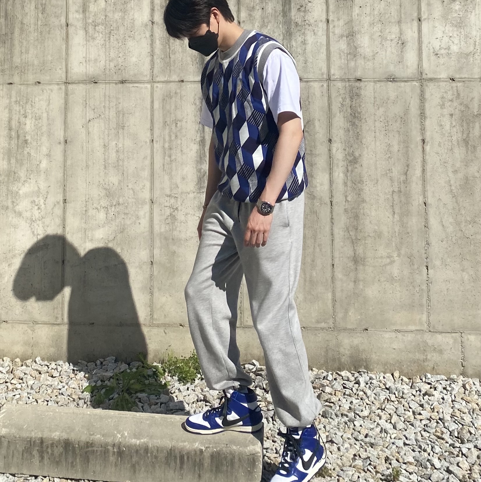 Nike x Ambush Dunk High Deep Royal Blue 착용 스타일 - 1