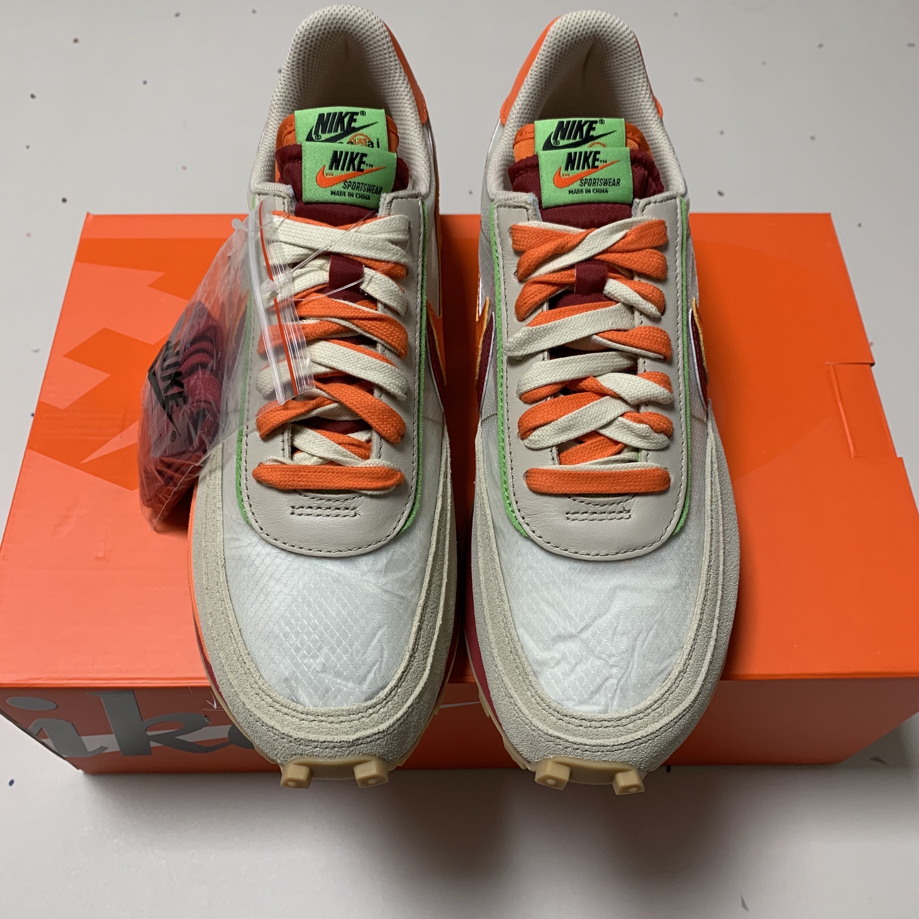 Nike x Sacai x Clot LDWaffle Orange Blaze 착용 스타일 - 4
