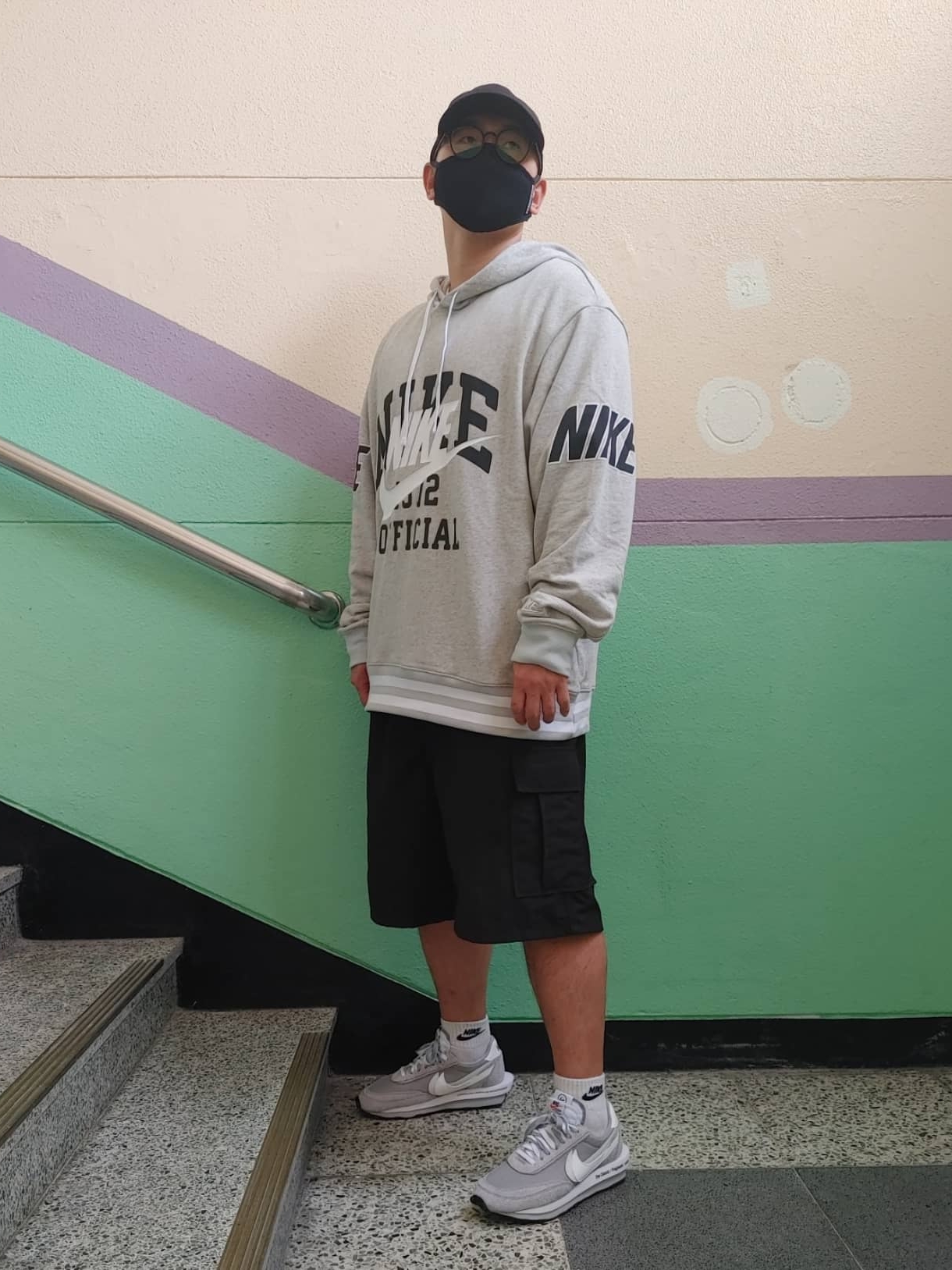 Nike x Sacai x Fragment LDWaffle Light Smoke Grey 착용 스타일