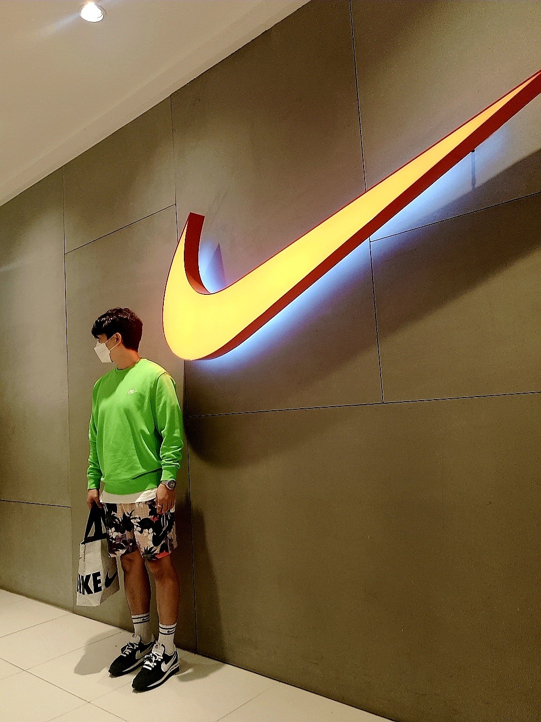 Nike x Sacai x Fragment LDWaffle Blackened Blue 착용 스타일 - 1
