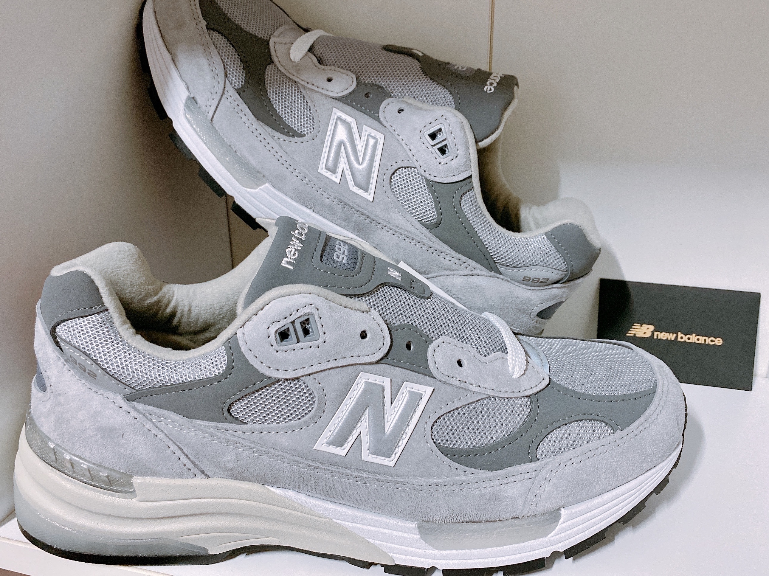 New Balance 992 Made in USA Grey - D Standard 착용 스타일 - 4