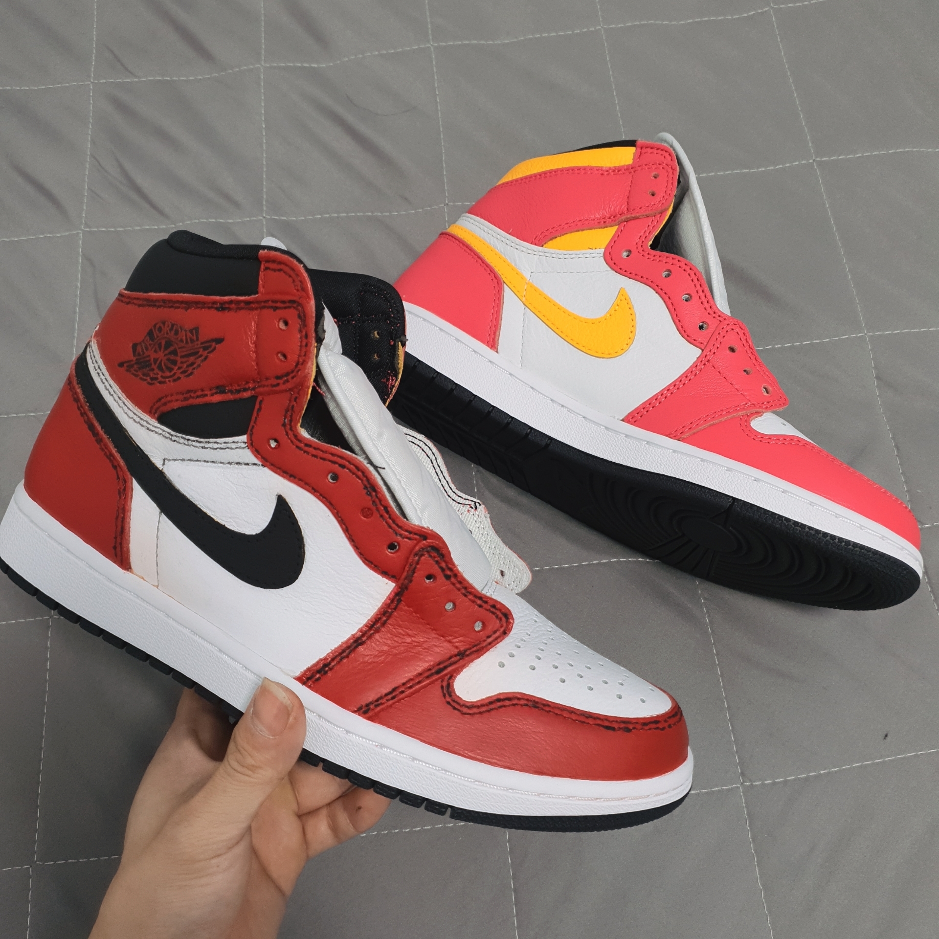 Jordan 1 Retro High OG Light Fusion Red 착용 스타일