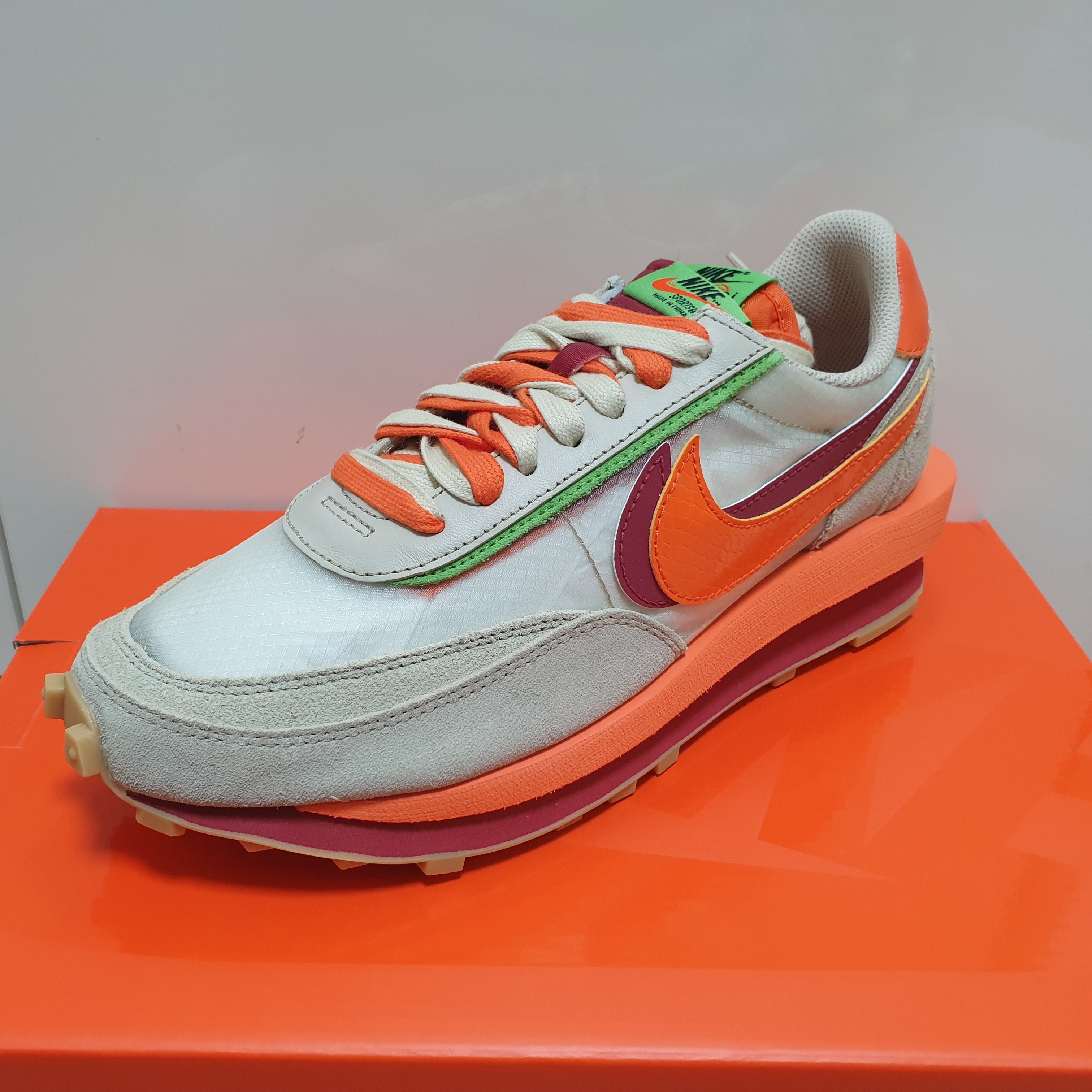Nike x Sacai x Clot LDWaffle Orange Blaze 착용 스타일