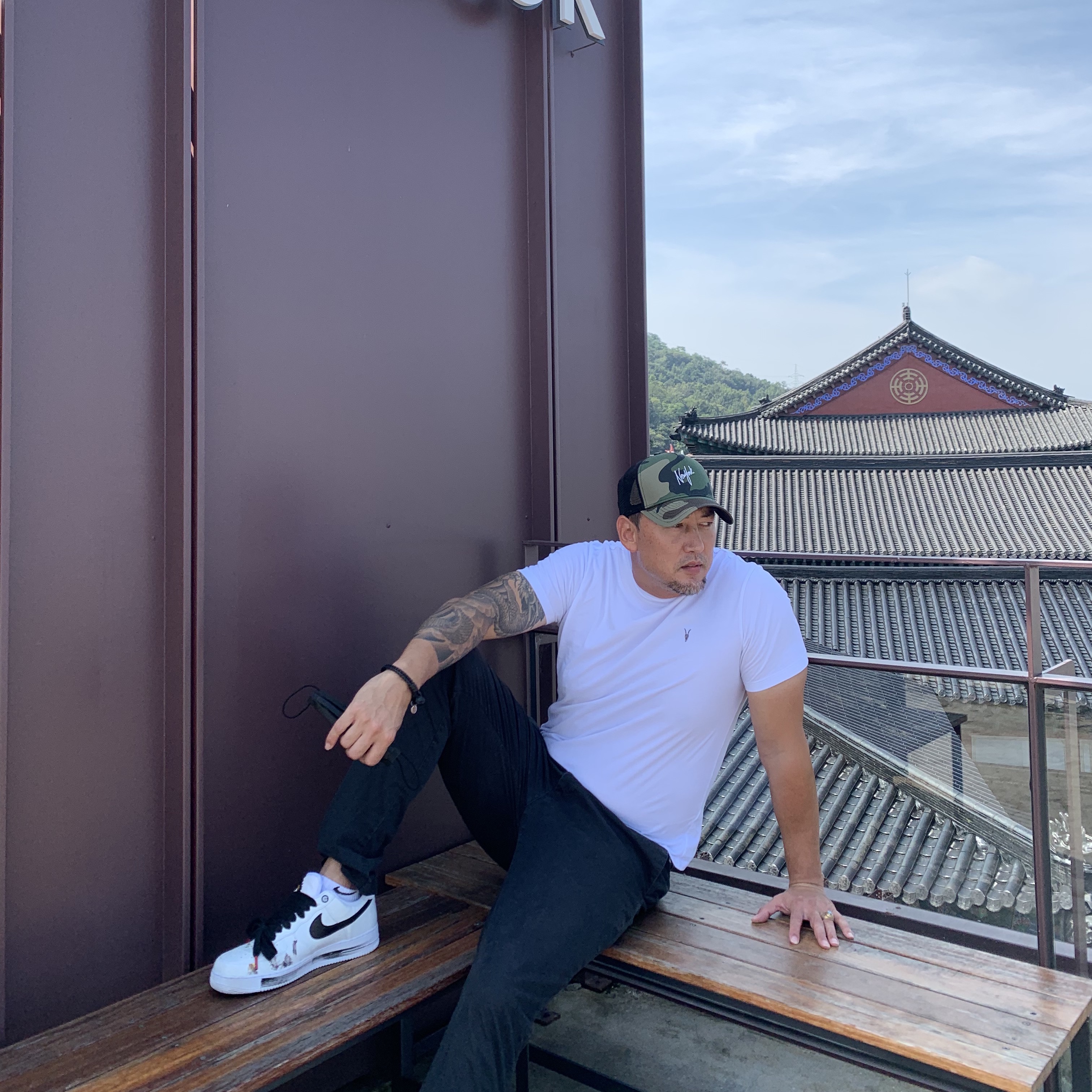 Nike x Peaceminusone Air Force 1 Low Para-Noise 2.0 착용 스타일