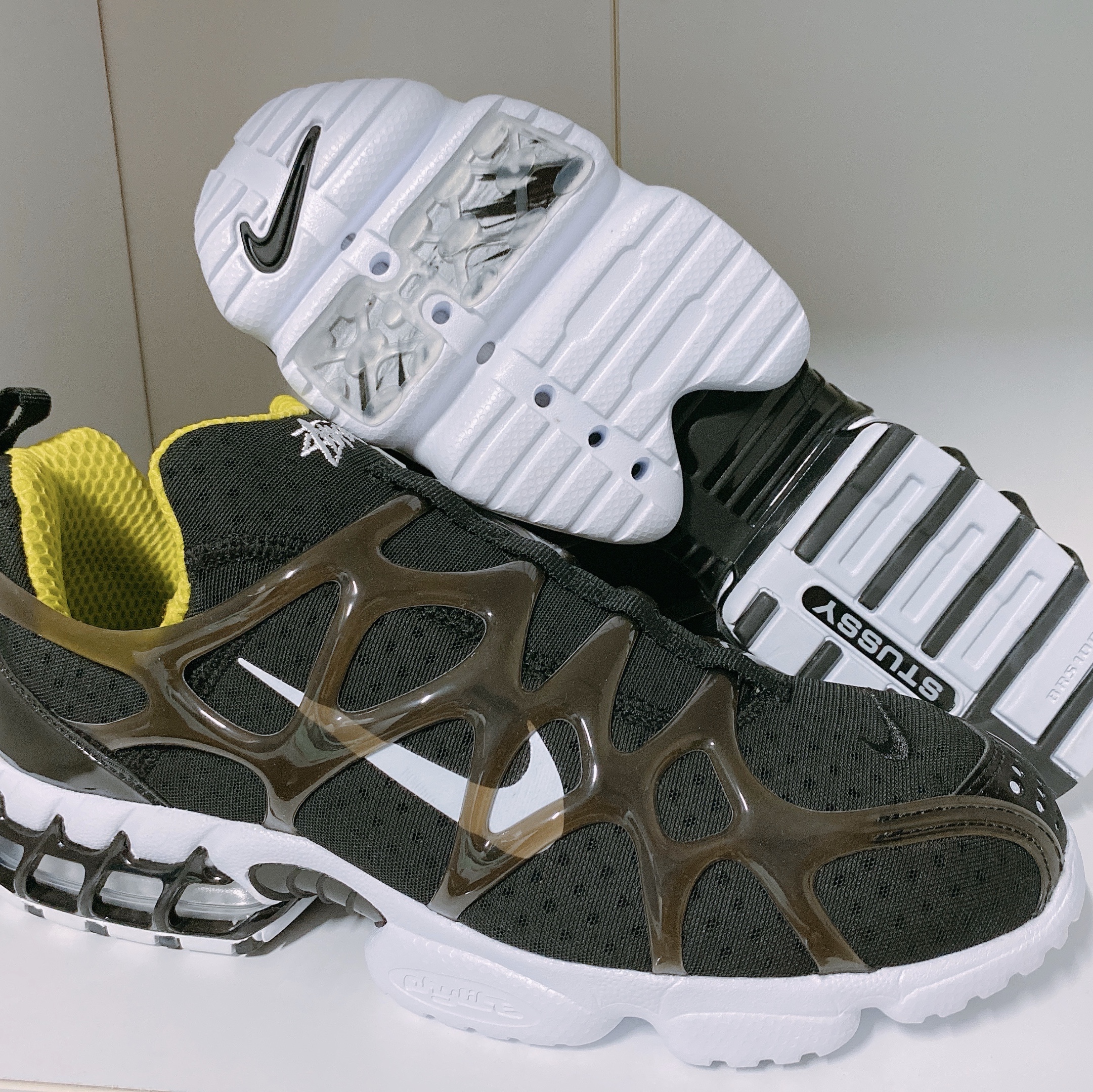 Nike x Stussy Air Zoom Spiridon Kukini Black 착용 스타일 - 4