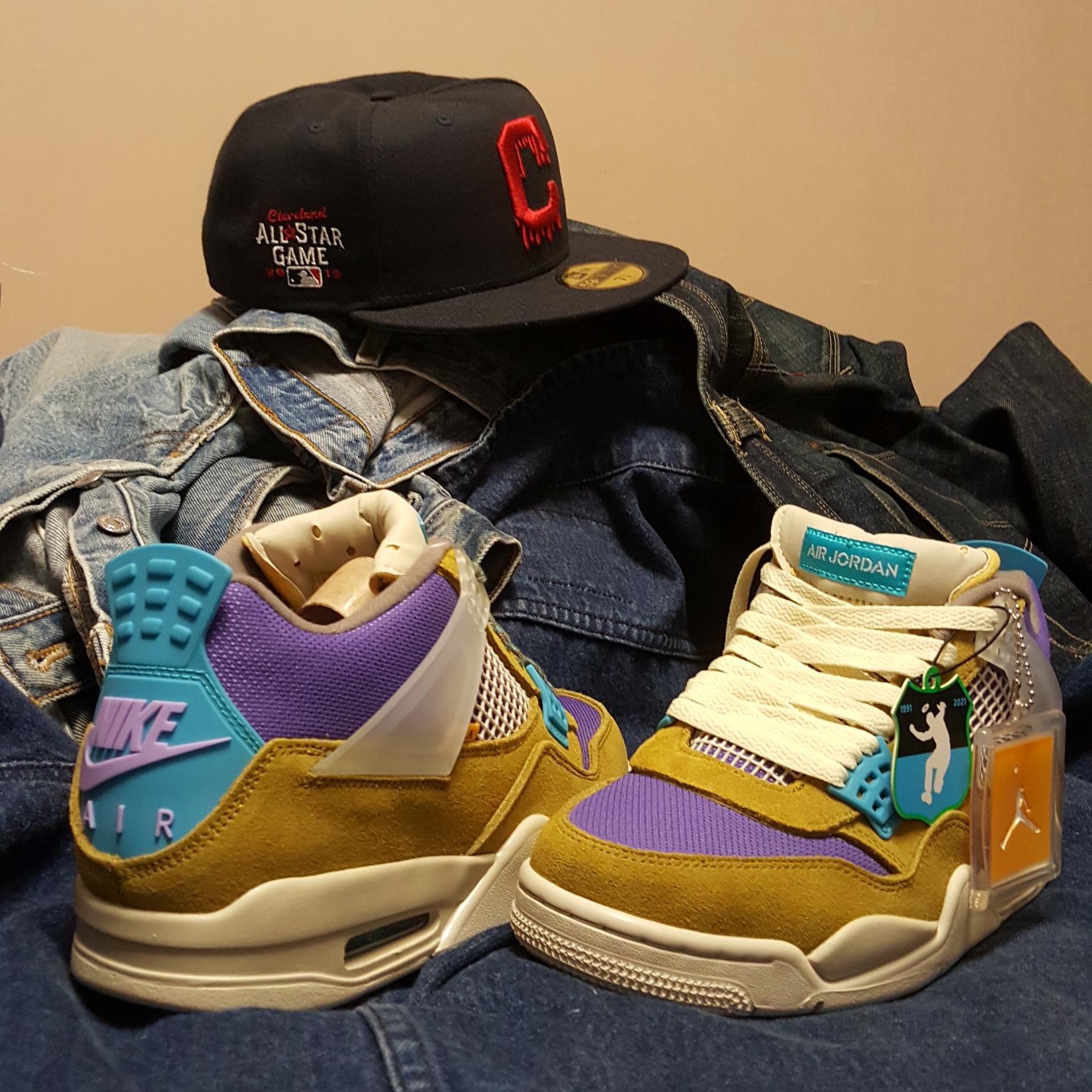 Jordan 4 x Union Retro SP Desert Moss, Jordan 4 x Union Retro Off Noir 착용 스타일 - 5