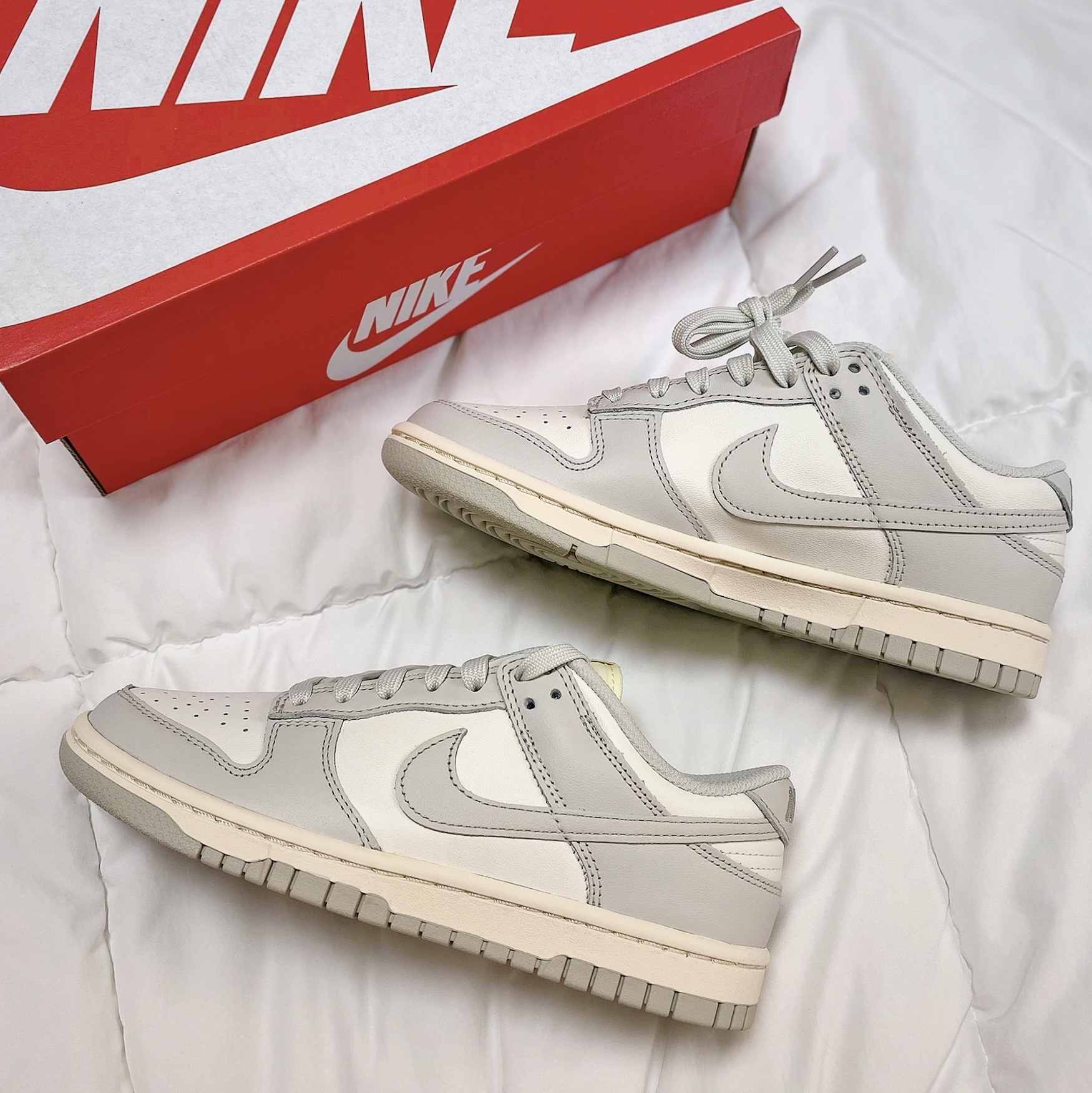 (W) Nike Dunk Low Light Bone 착용 스타일 - 3