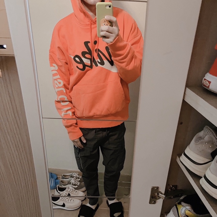 Nike x Cactus Plant Flea Market Shoebox Heavyweight Hooded Pullover Orange - Asia 착용 스타일