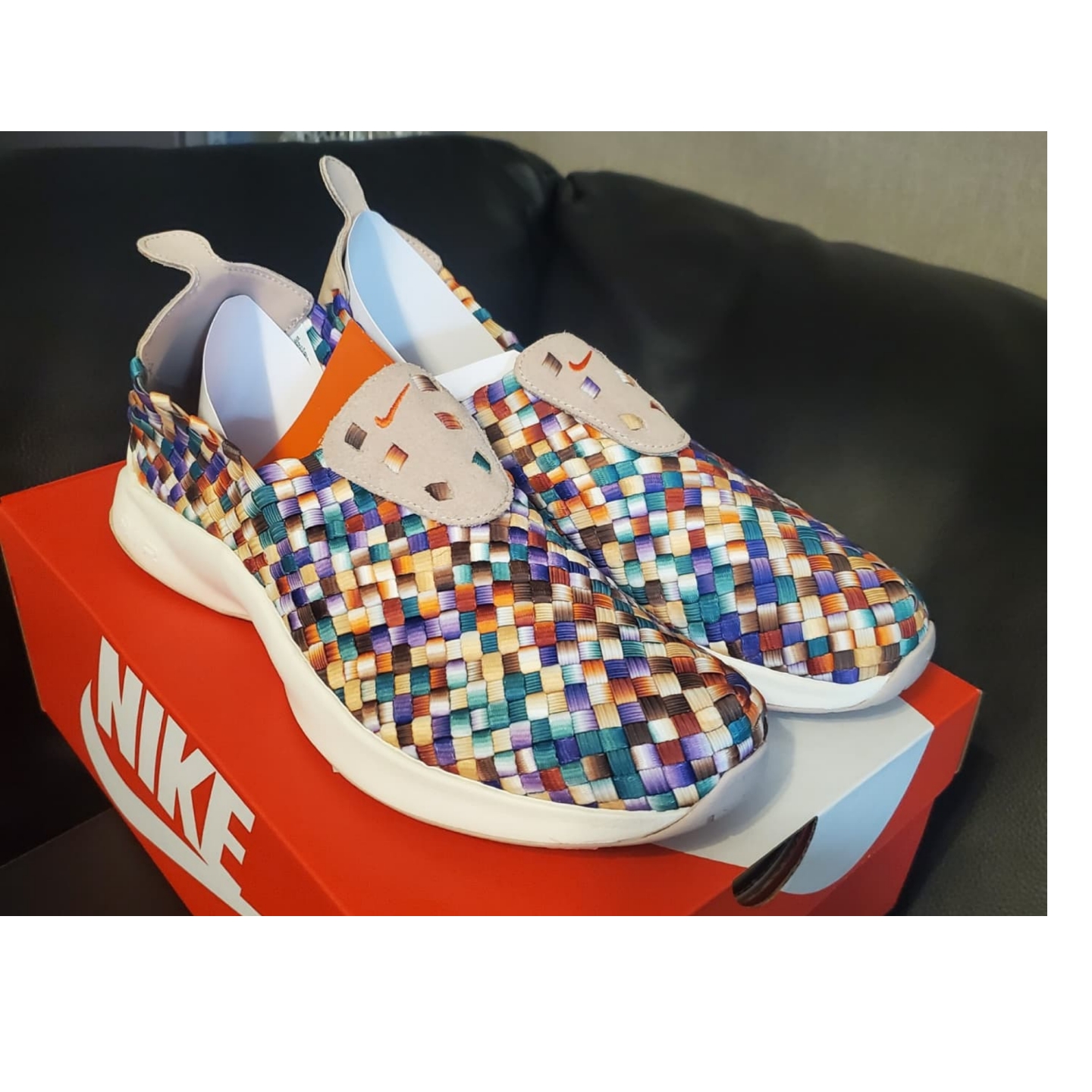 Nike Air Woven Pure Platinum Obsidian White, Nike Air Woven Rainbow 2017 착용 스타일 - 3