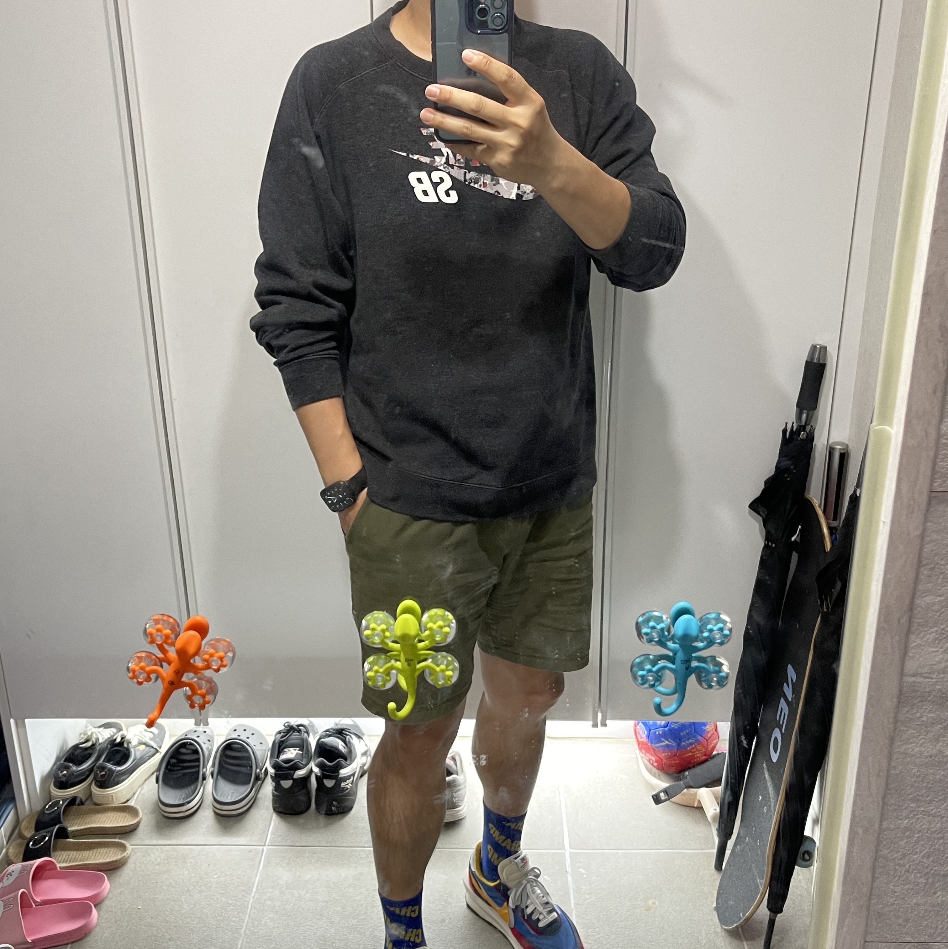 Nike x Sacai LDWaffle Blue Multi 착용 스타일