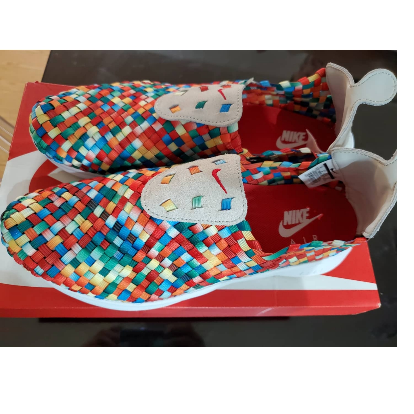Nike Air Woven Pure Platinum Obsidian White, Nike Air Woven Rainbow 2017 착용 스타일 - 2