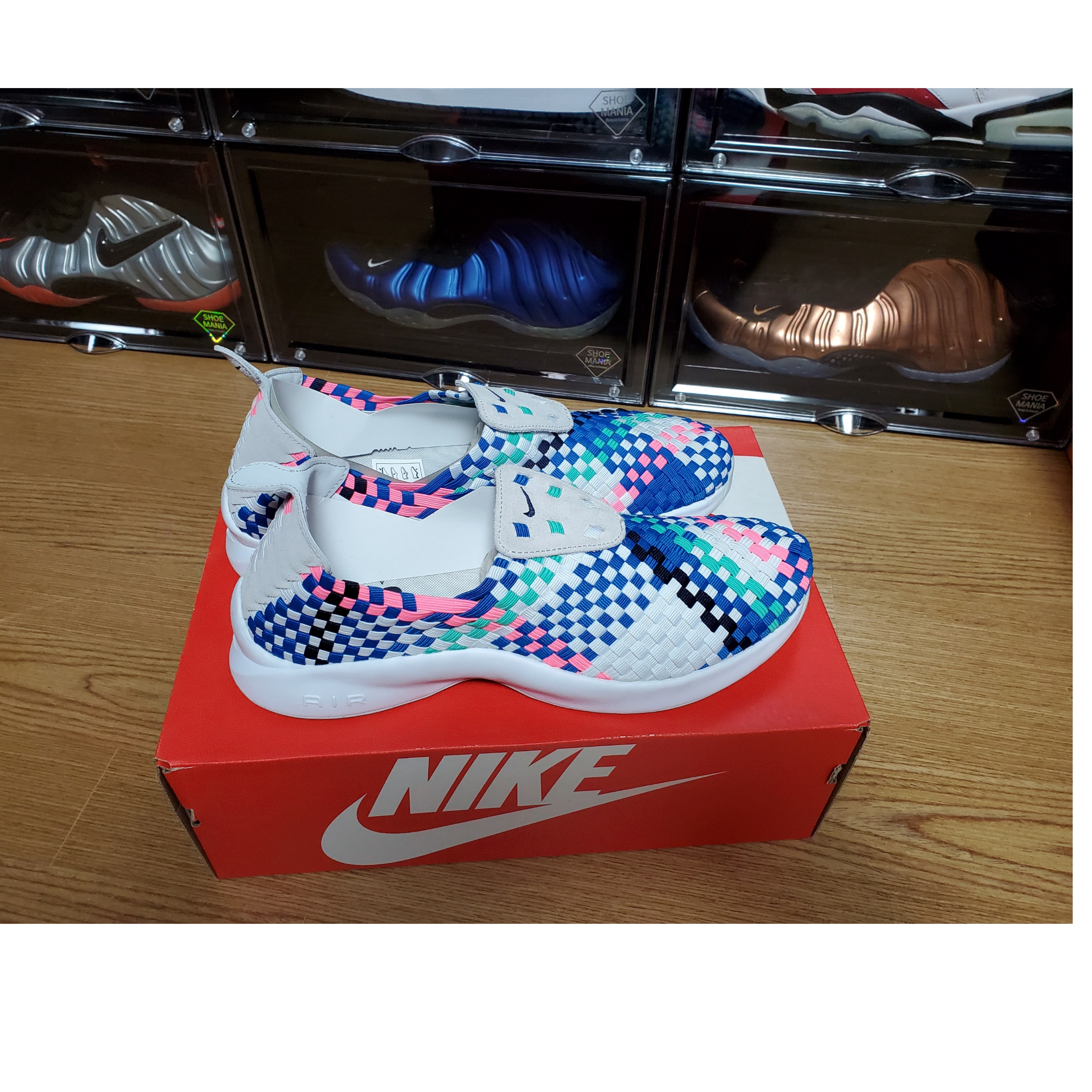 Nike Air Woven Pure Platinum Obsidian White, Nike Air Woven Rainbow 2017 착용 스타일 - 1