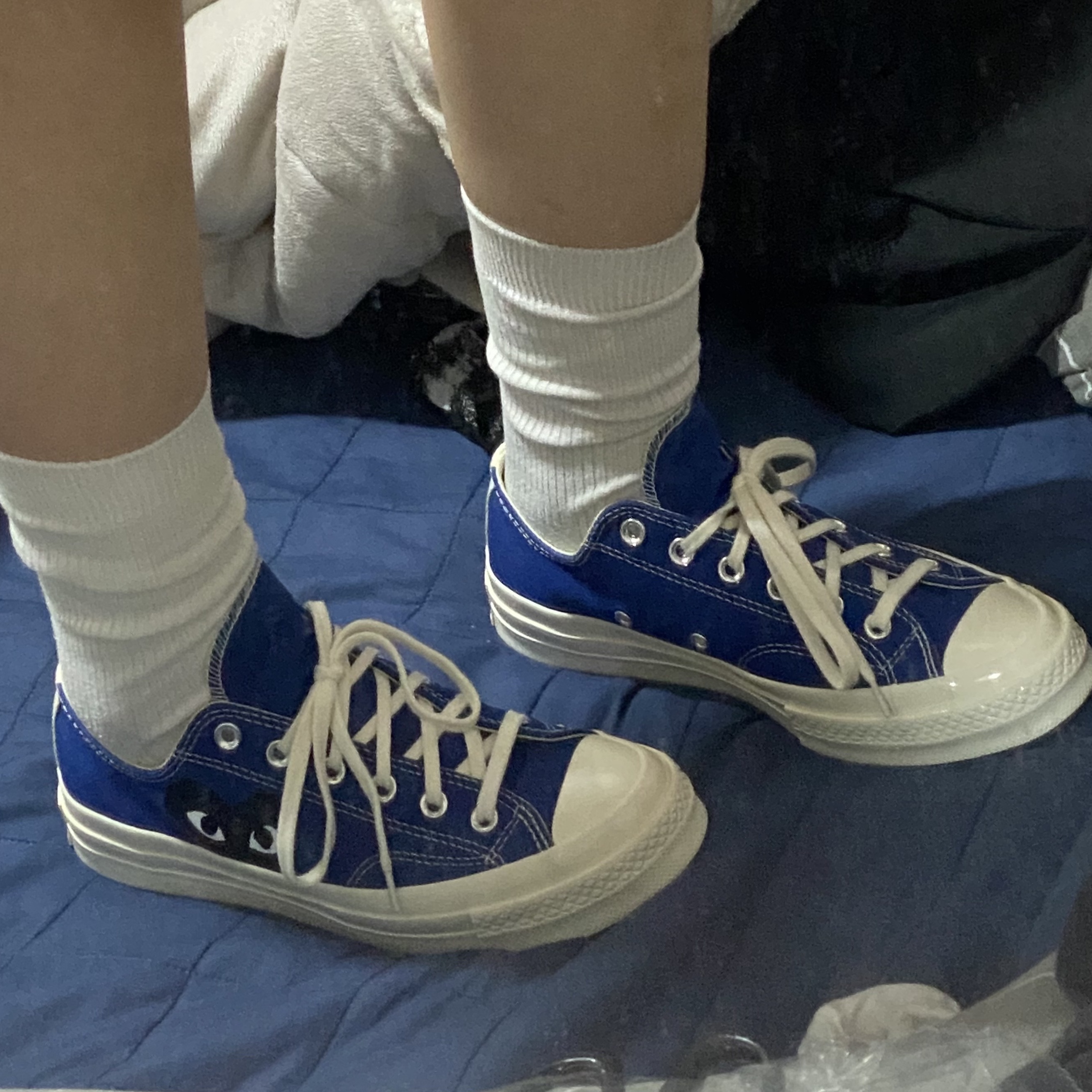 Converse x Play Comme des Garcons Chuck 70 Ox Blue Quartz 착용 스타일