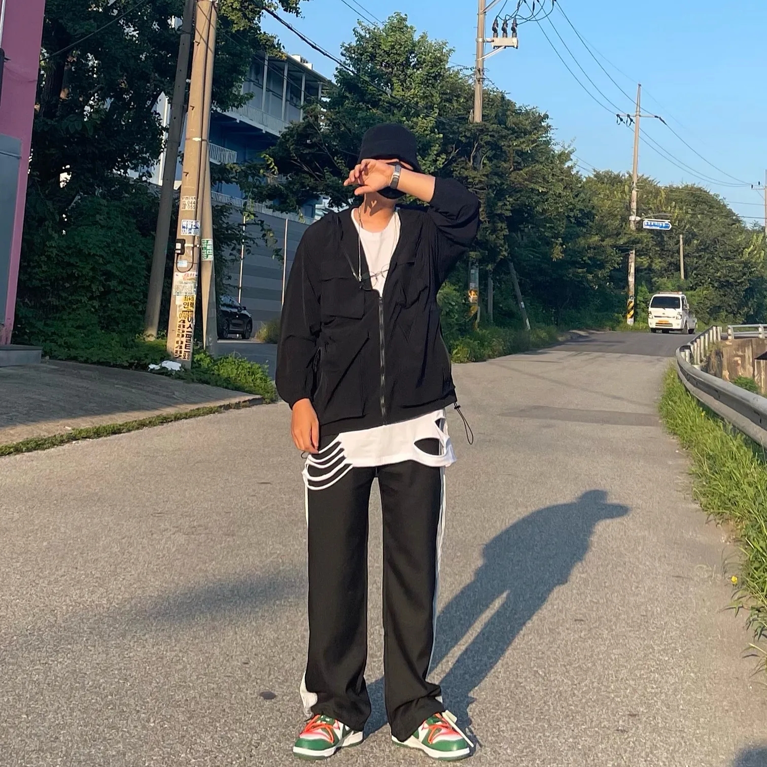 Nike x Off-White Dunk Low Pine Green 착용 스타일