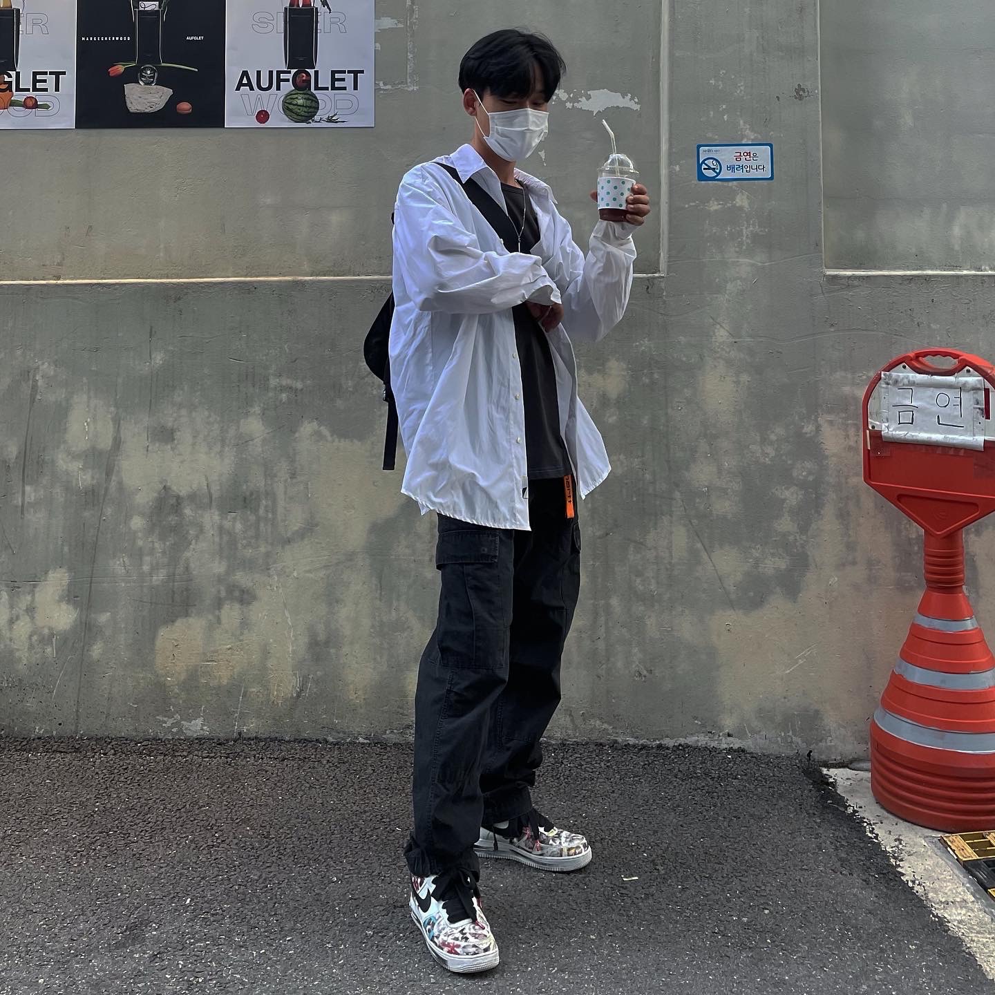 Nike x Peaceminusone Air Force 1 Low Para-Noise 2.0 착용 스타일 - 1